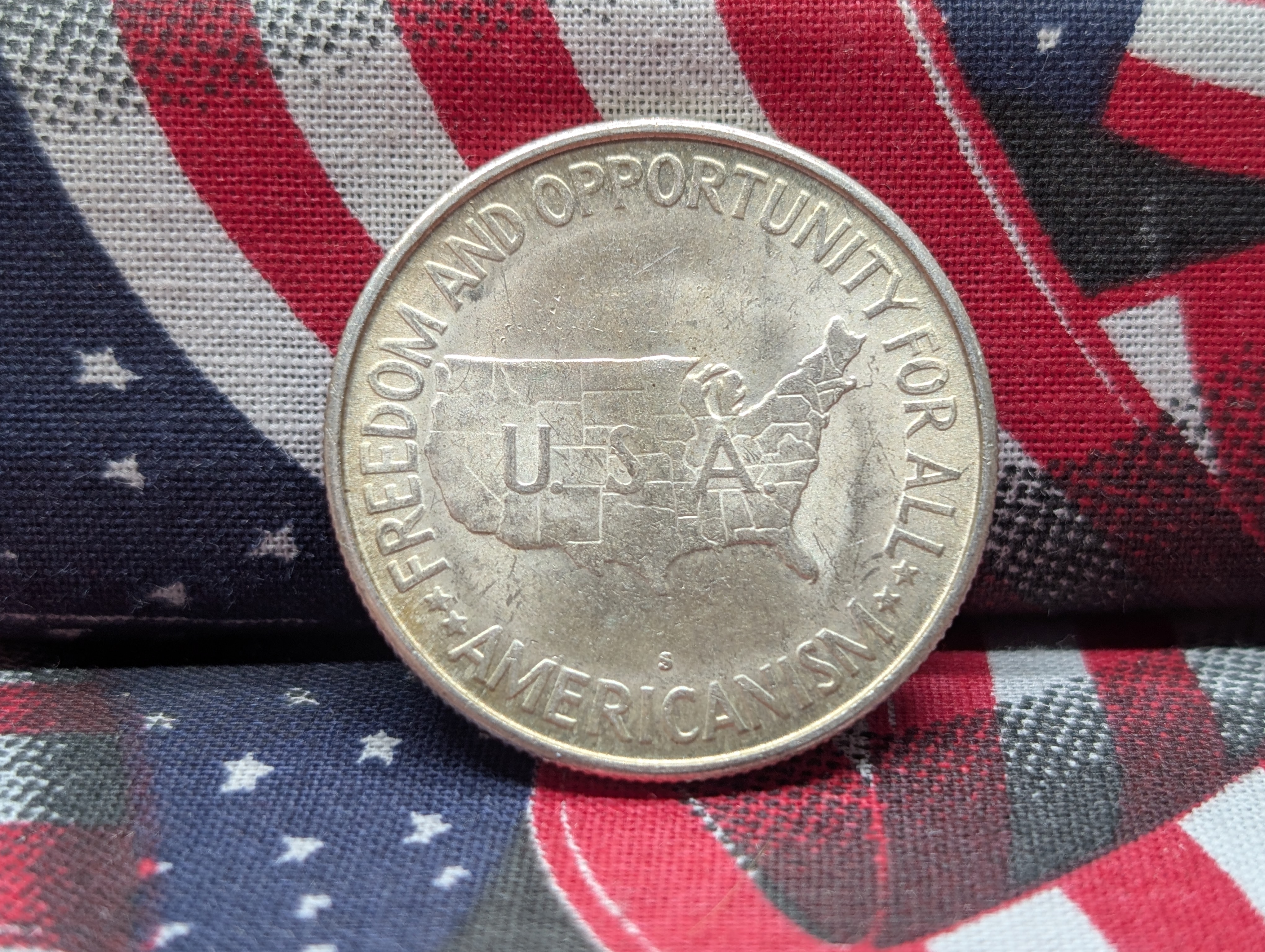 1953-S US George Washington Carver and Booker T. Washington Commemorative Half Dollar, 90% Silver
