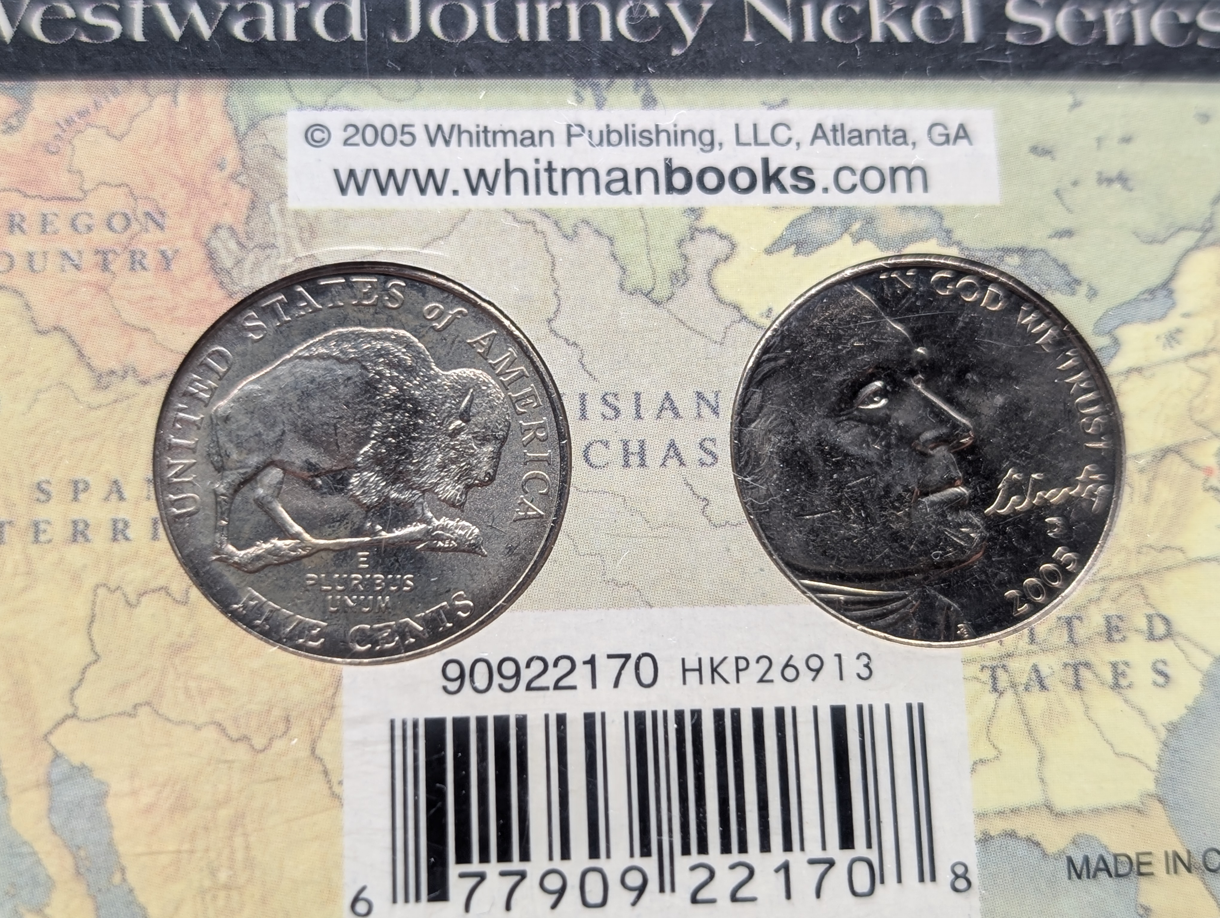 Old & New Nickel Set 1926 Indian Head Buffalo Nickel & 2005-P Bison Nickel Plus a 2005 P&D Westward Journey Nickel Set