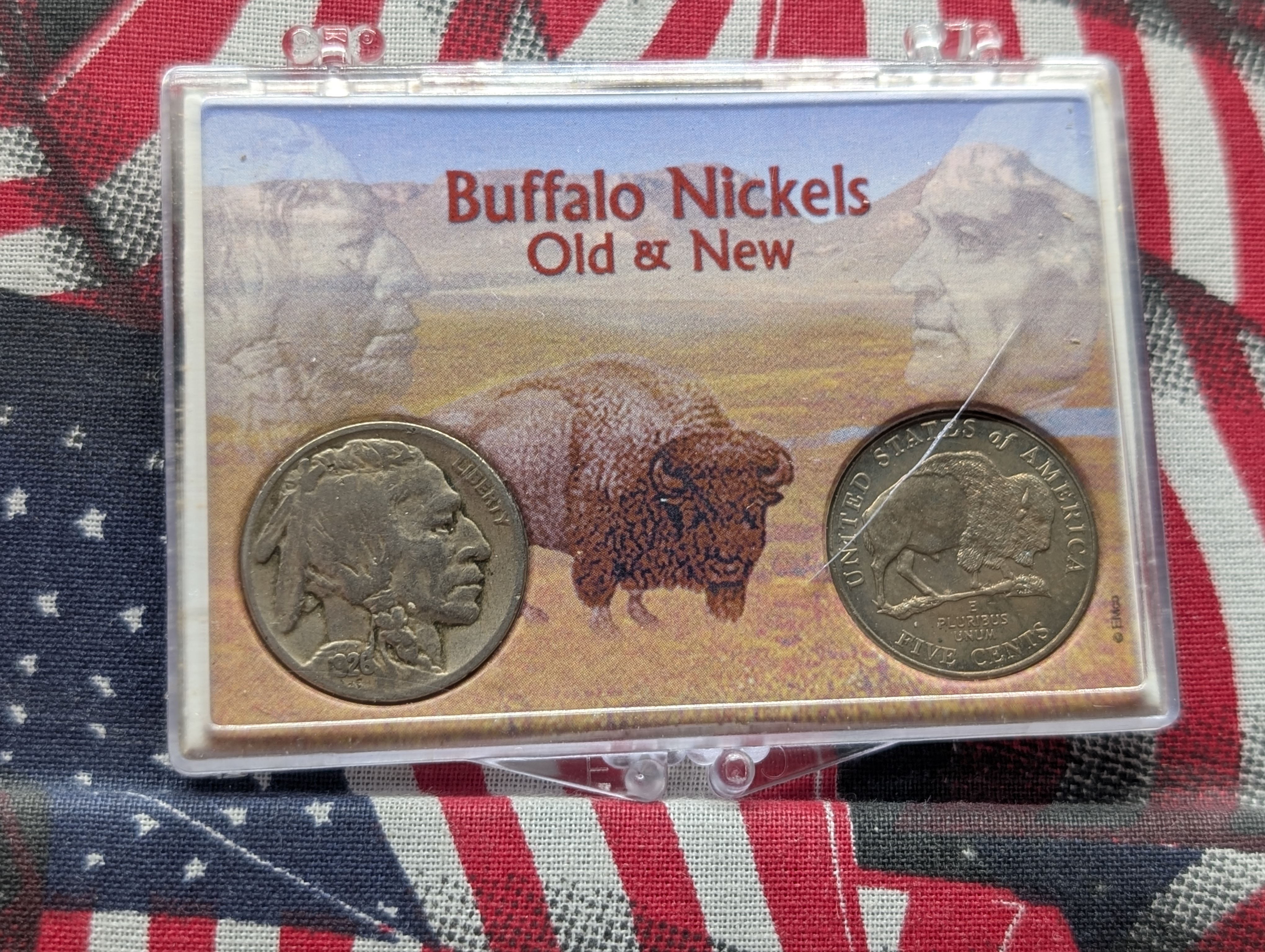 Old & New Nickel Set 1926 Indian Head Buffalo Nickel & 2005-P Bison Nickel Plus a 2005 P&D Westward Journey Nickel Set