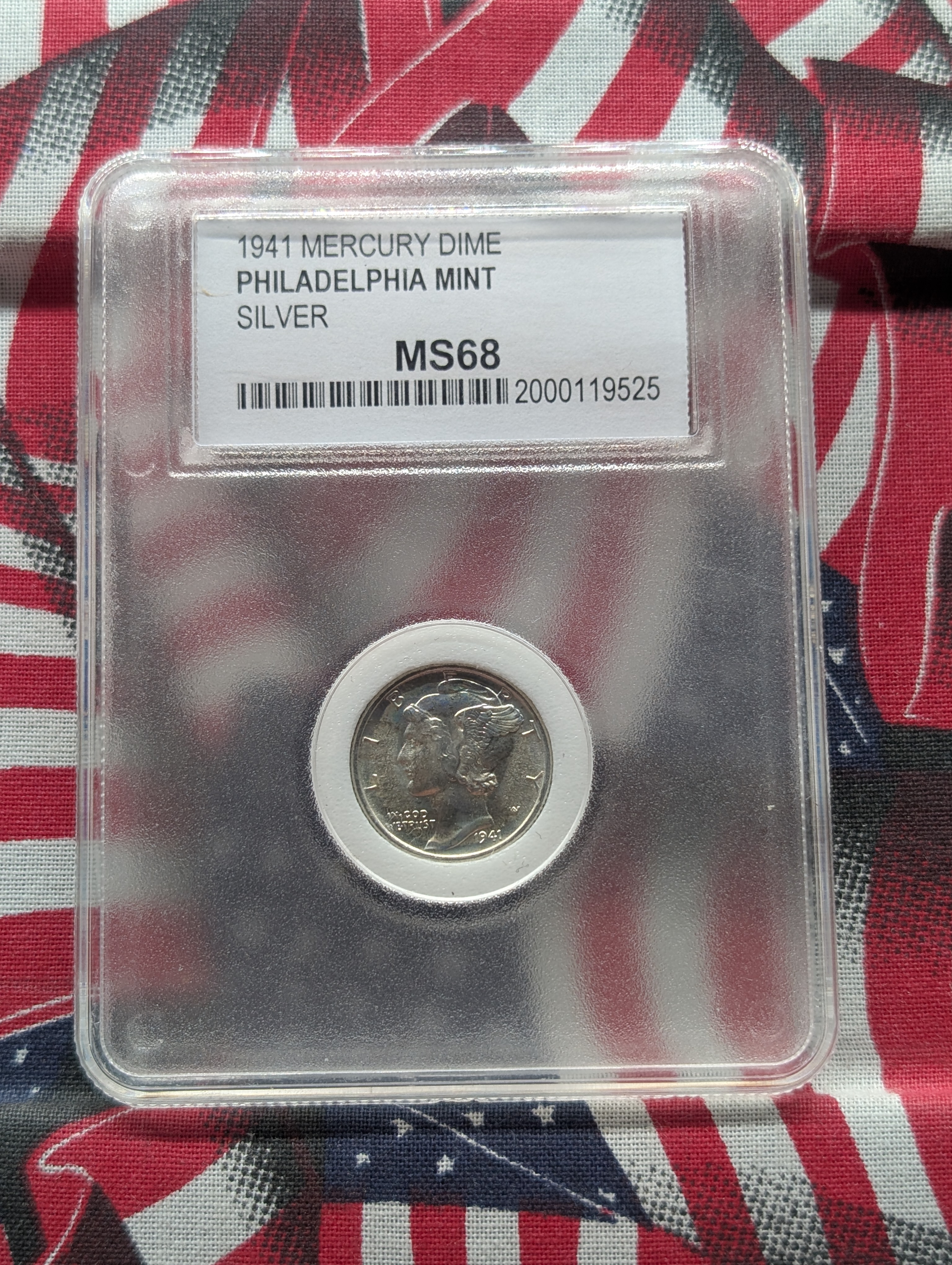 1941-P Mercury 90% Silver Dime PCC MS 68