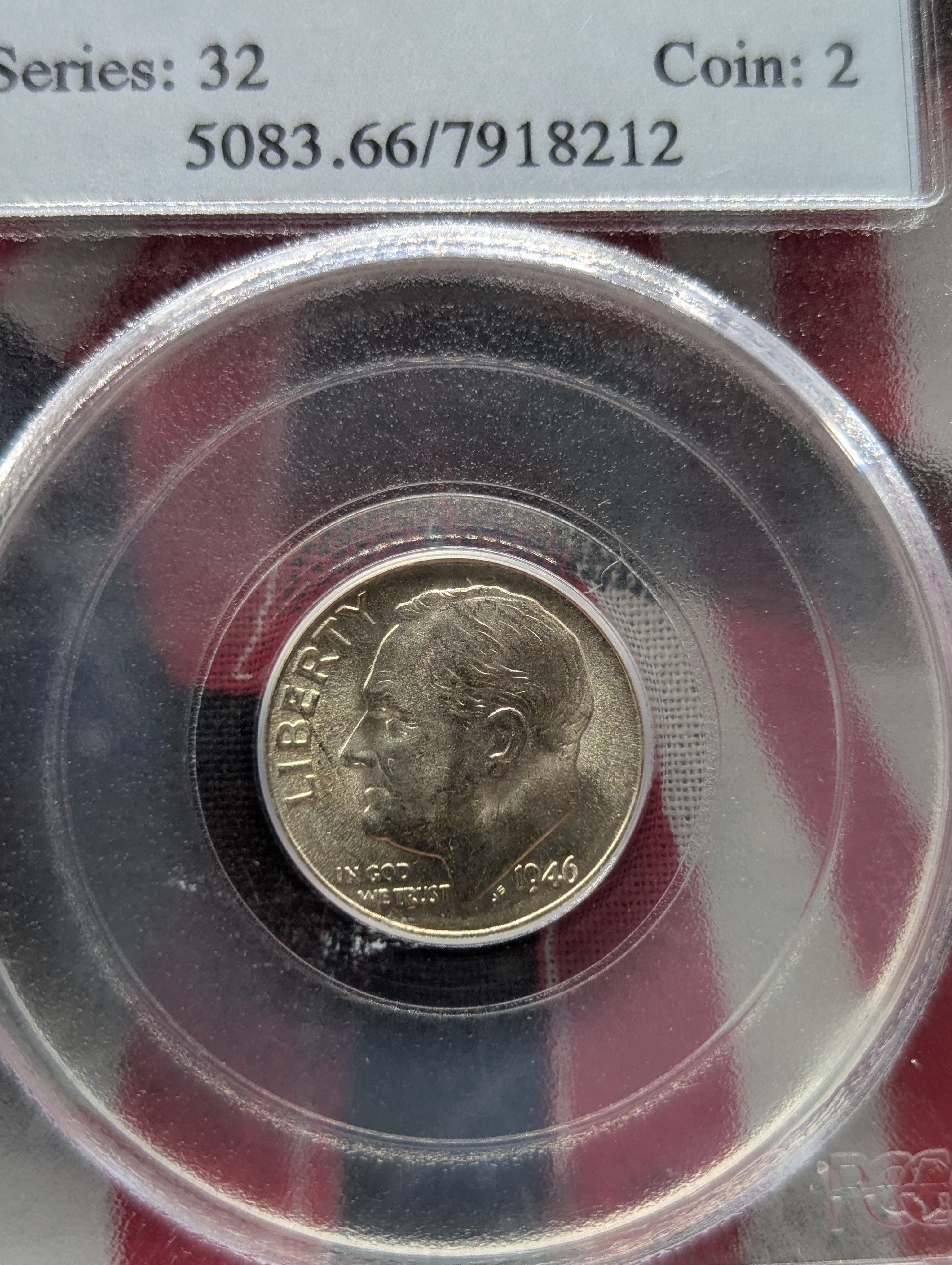 1946-D Roosevelt Dime PCGS MS 66 - 90% Silver, First Year