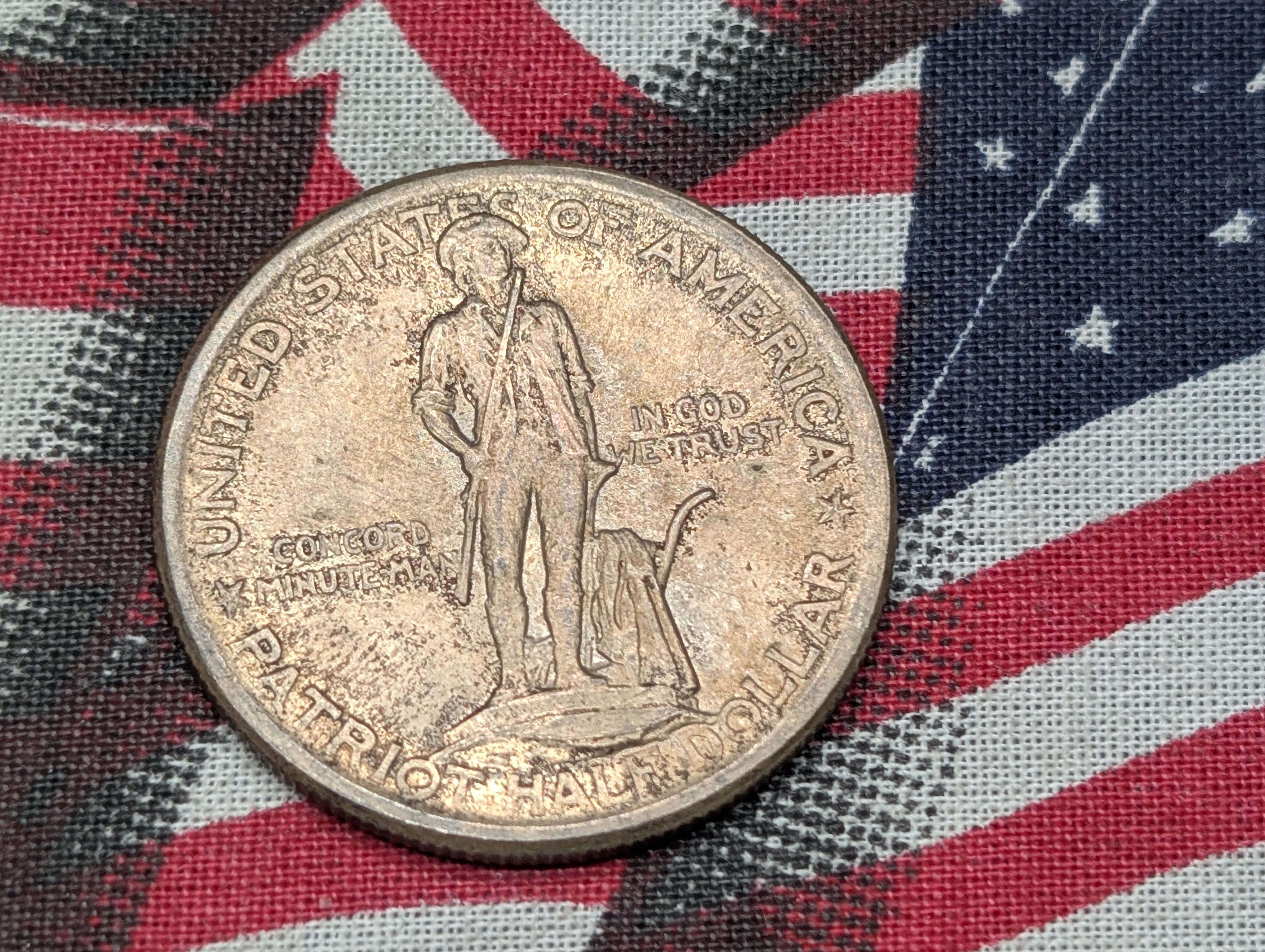1925 Lexington Concord Commemorative Half Dollar, 90% Silver, 162,000 Minted