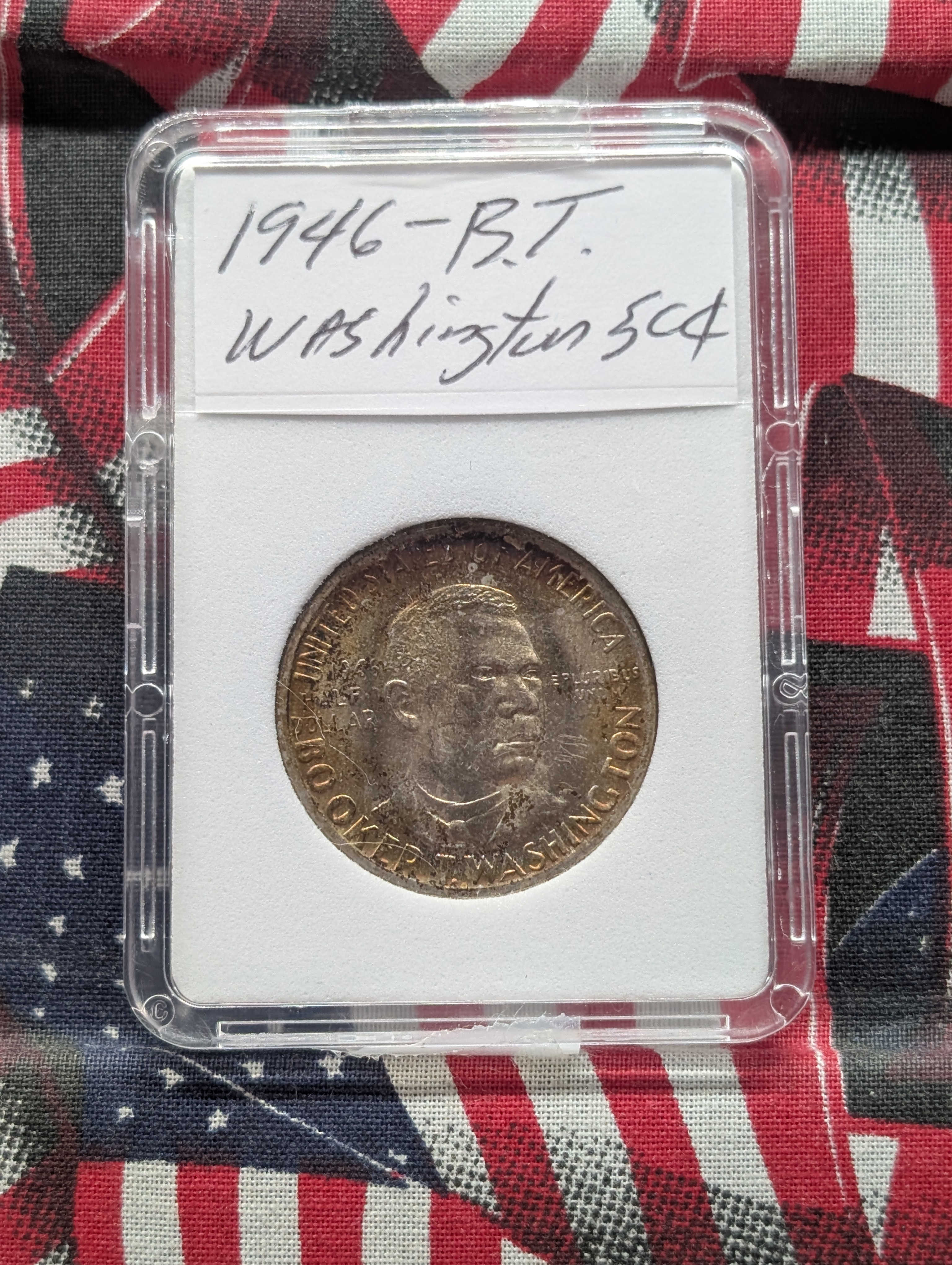 1946 Booker T. Washington Commemorative Half Dollar, 90% Silver
