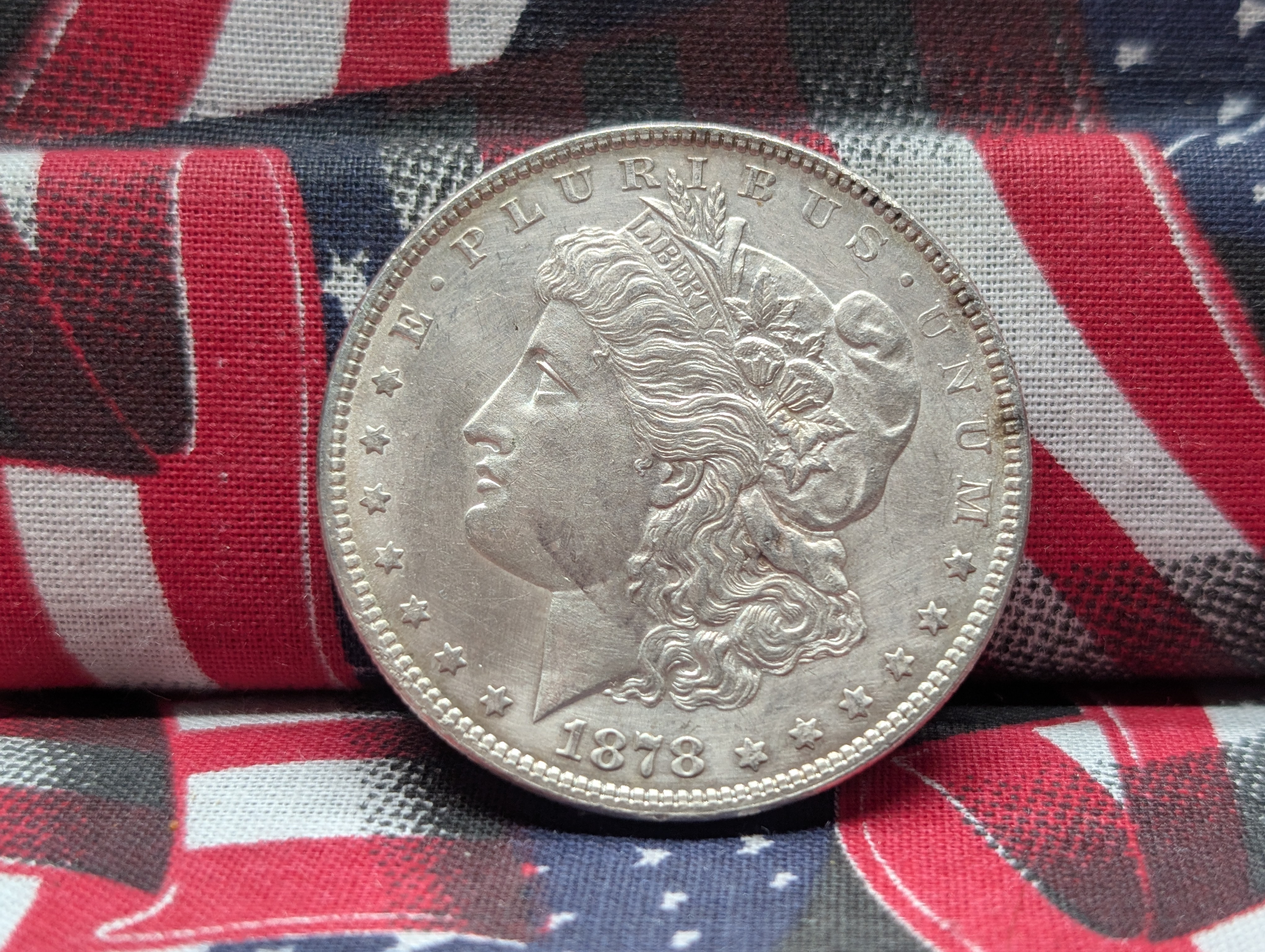 1878-P Morgan Silver Dollar, 90% Silver - 7 Tail Feathers, Reverse of 1879