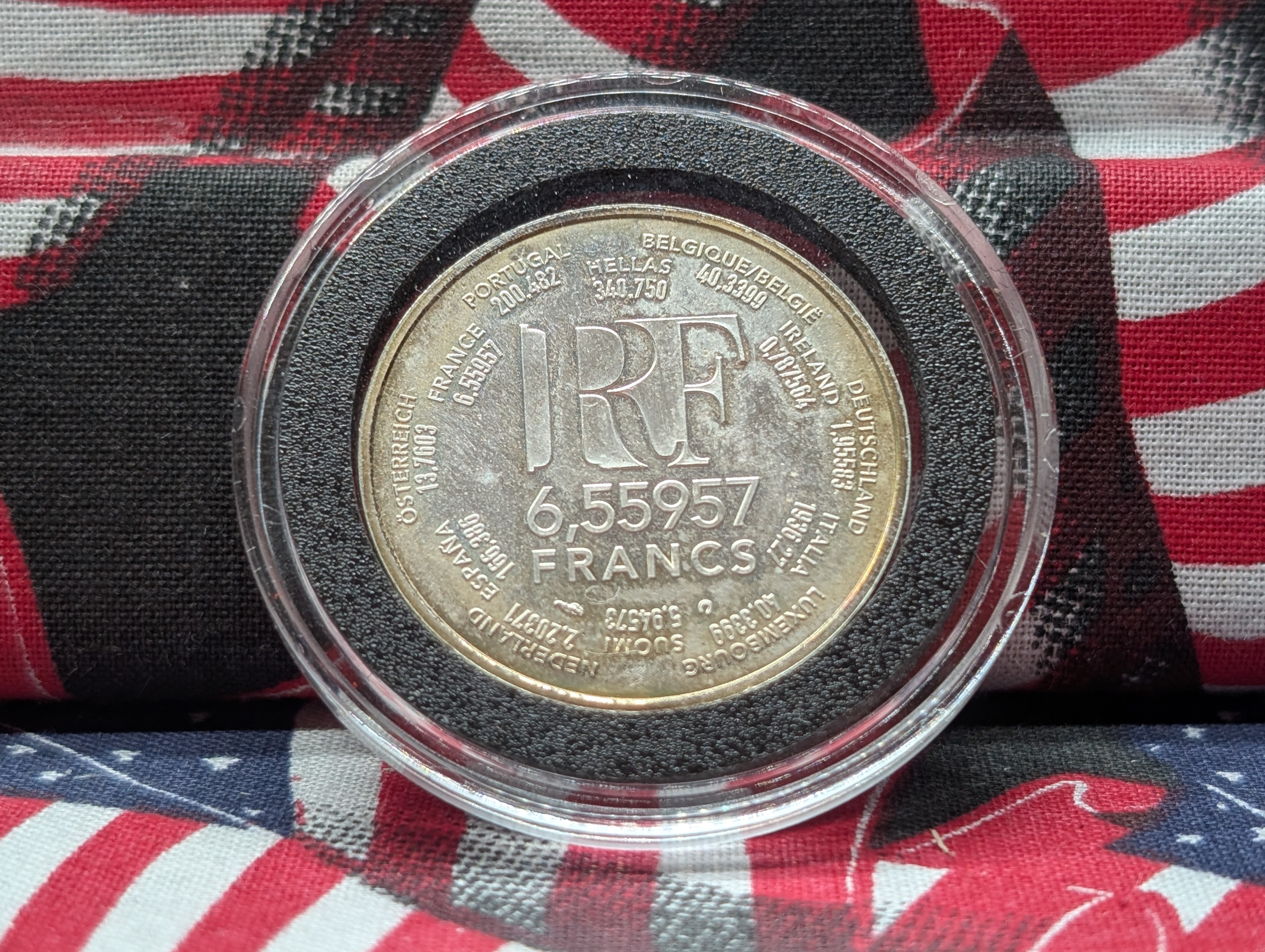 2000 France Monnaie de Paris 6,55957 Francs Europa Commemorative Medal, 90% Silver, 13 grams