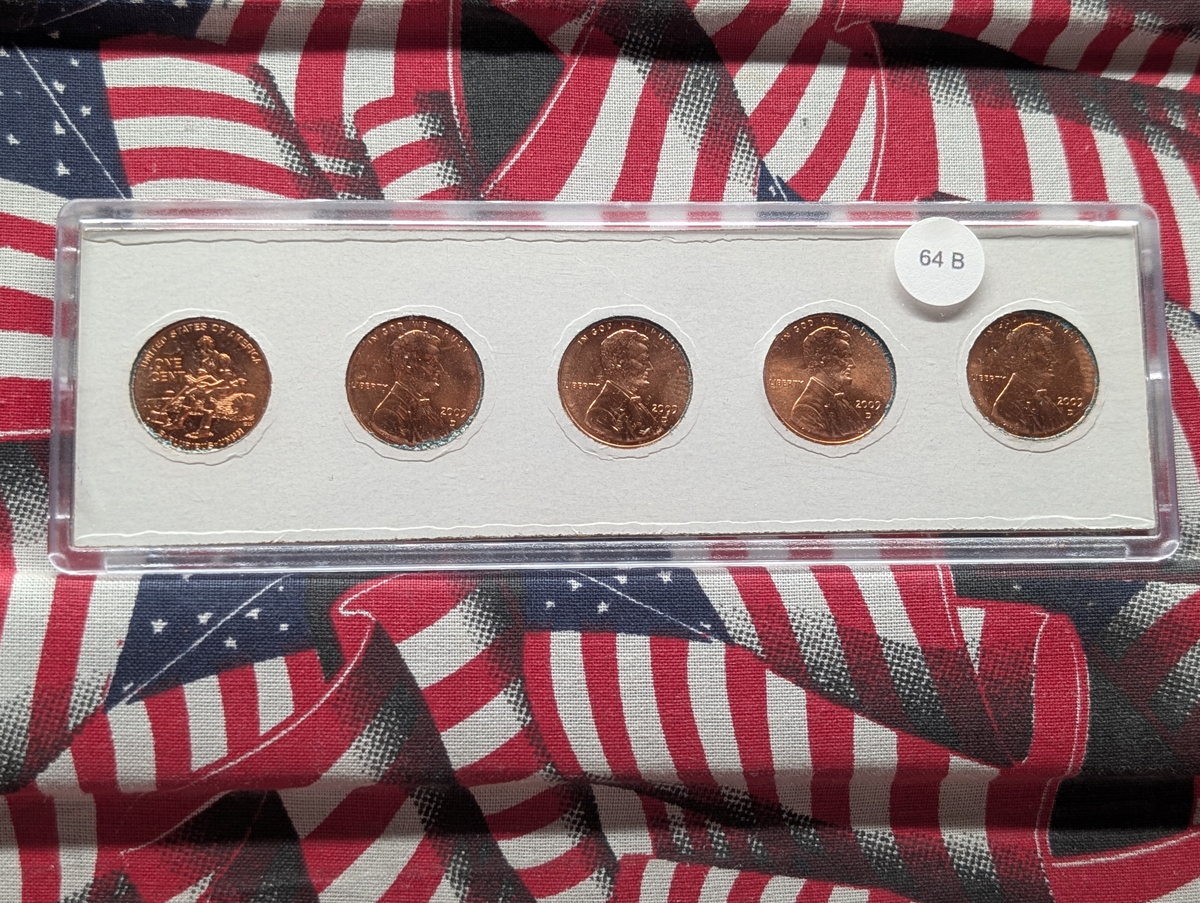 2009-D Four Coin Colorized Lincoln Cents & One 2009-P Rail Splitter not Colorized