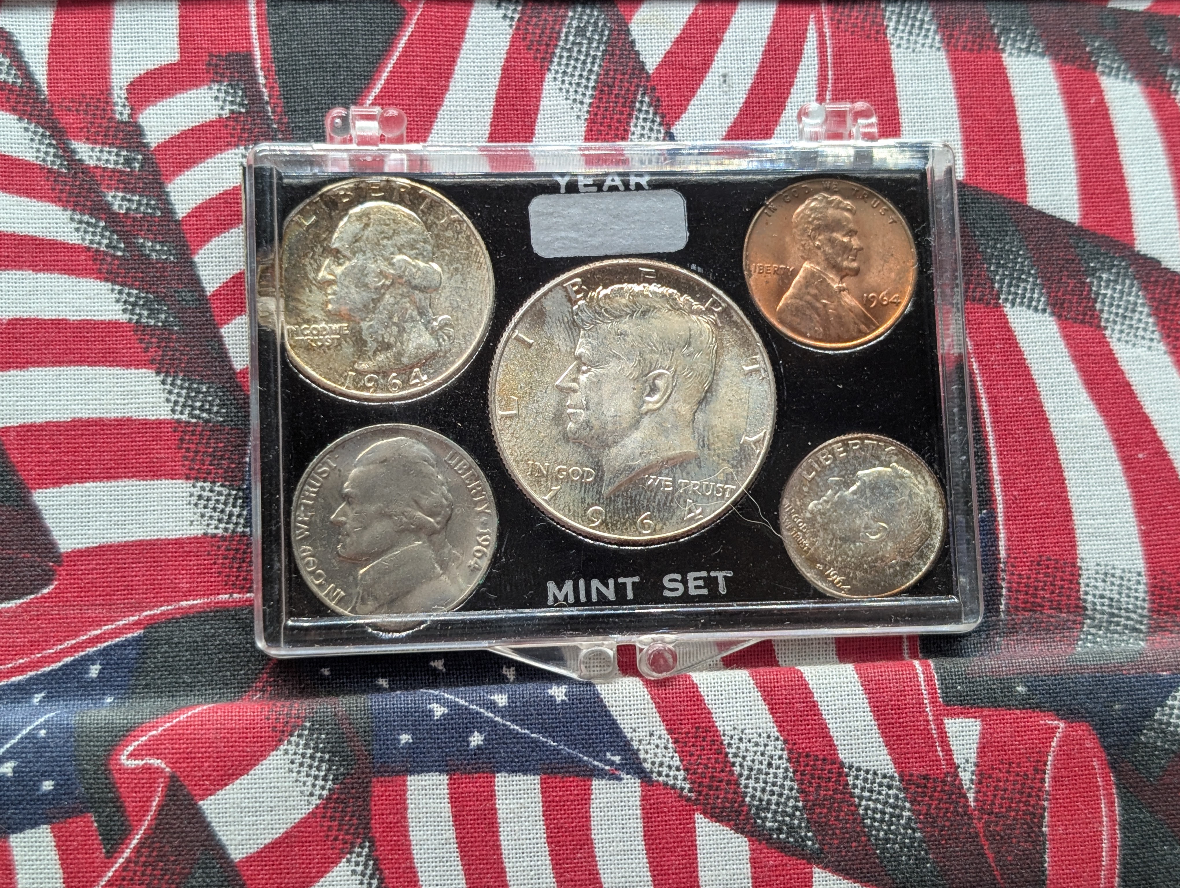 1964 United States Coin Year Set - Includes Three 90% Silver Coins.