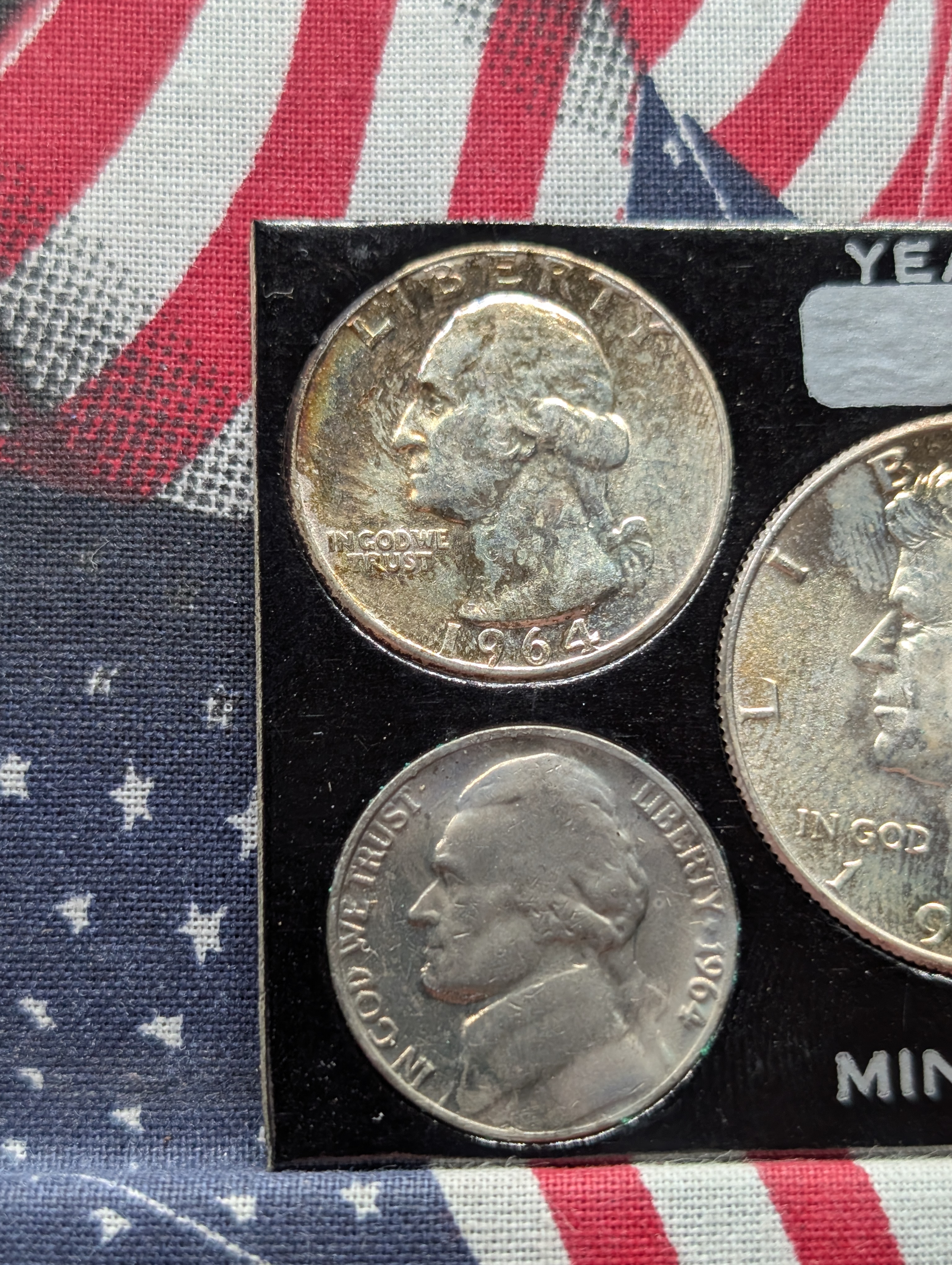 1964 United States Coin Year Set - Includes Three 90% Silver Coins.