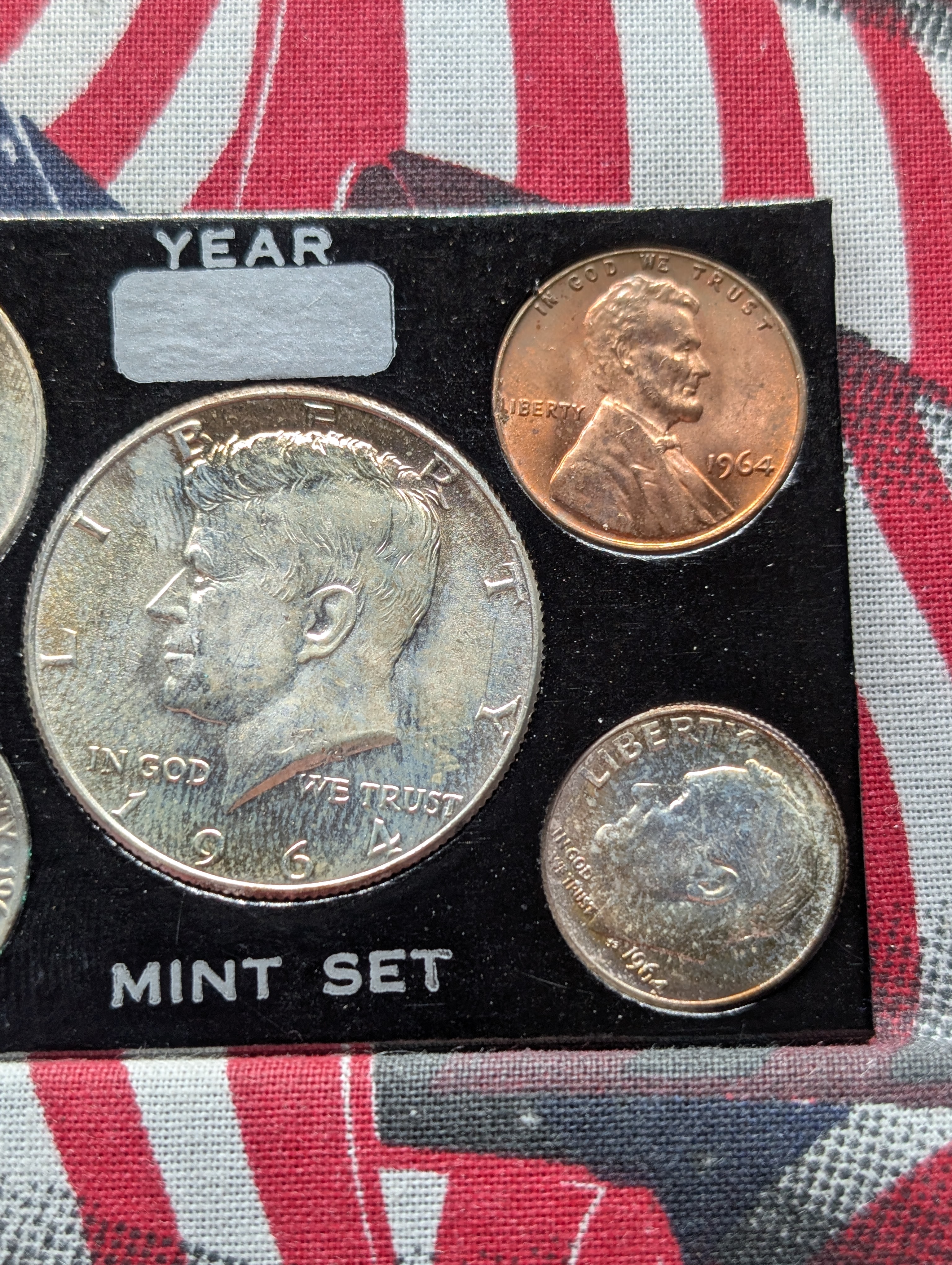 1964 United States Coin Year Set - Includes Three 90% Silver Coins.
