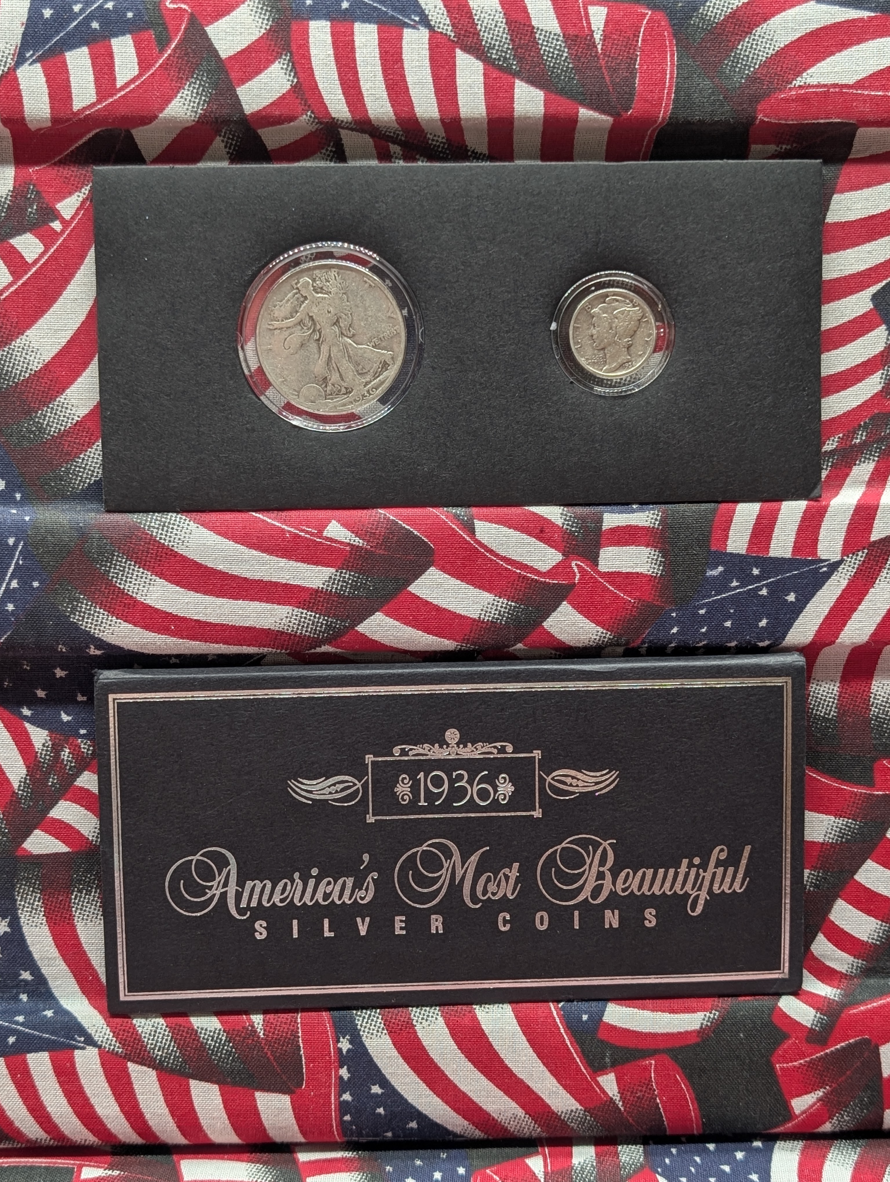 1936-P Walking Liberty Half Dollar & 1936-D Mercury Dime - 90% Silver Coins