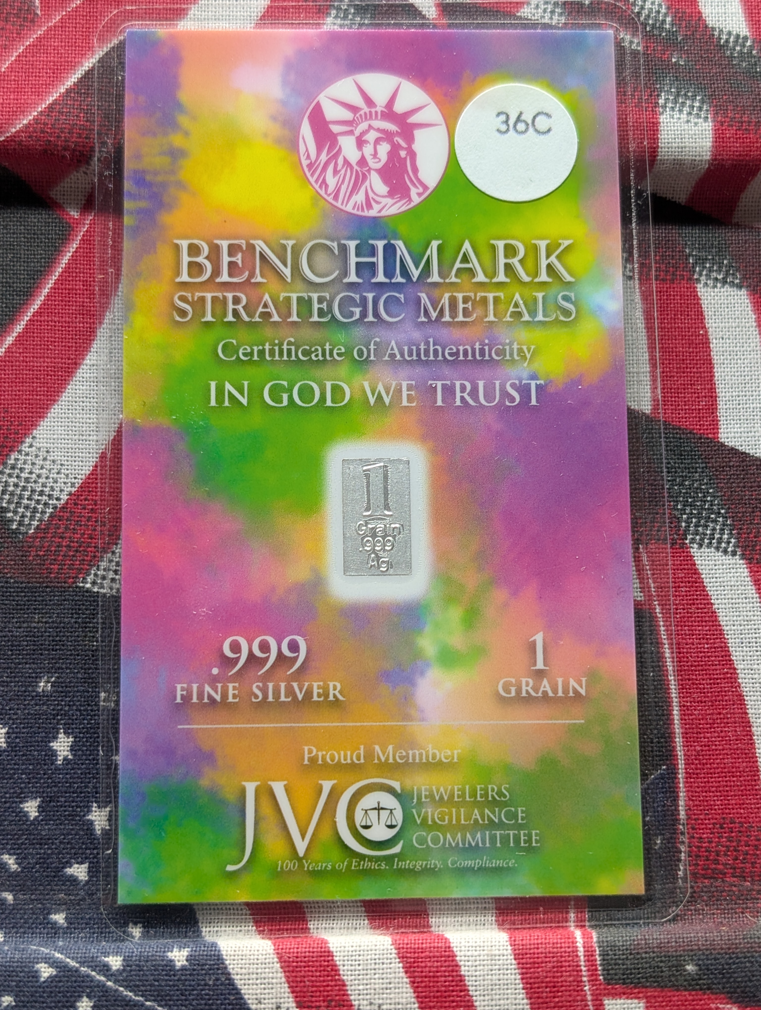 (2) .999 Silver 1 Grain, Wealth You Can Hold, Sealed in New Unopened Package