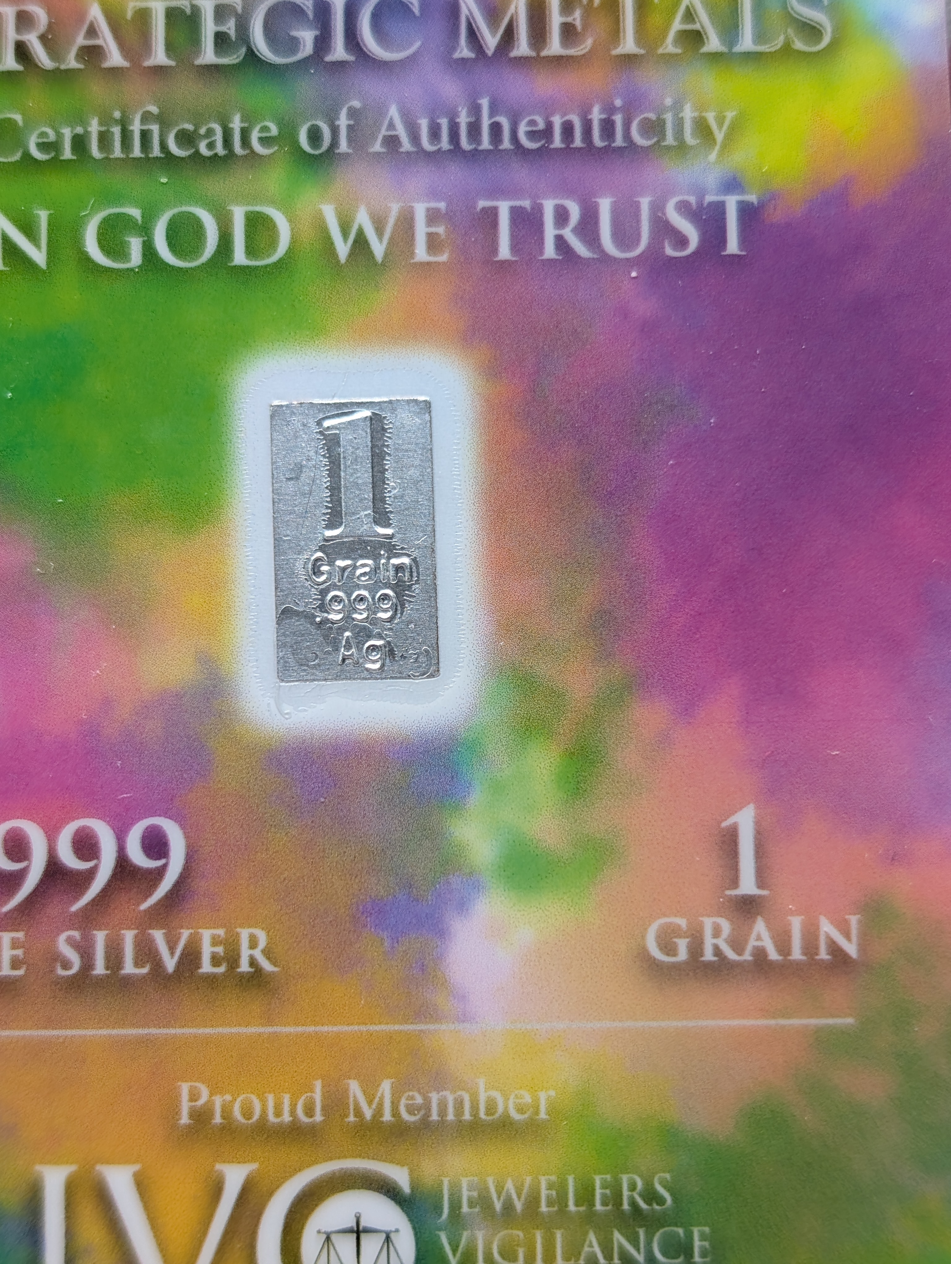 (2) .999 Silver 1 Grain, Wealth You Can Hold, Sealed in New Unopened Package