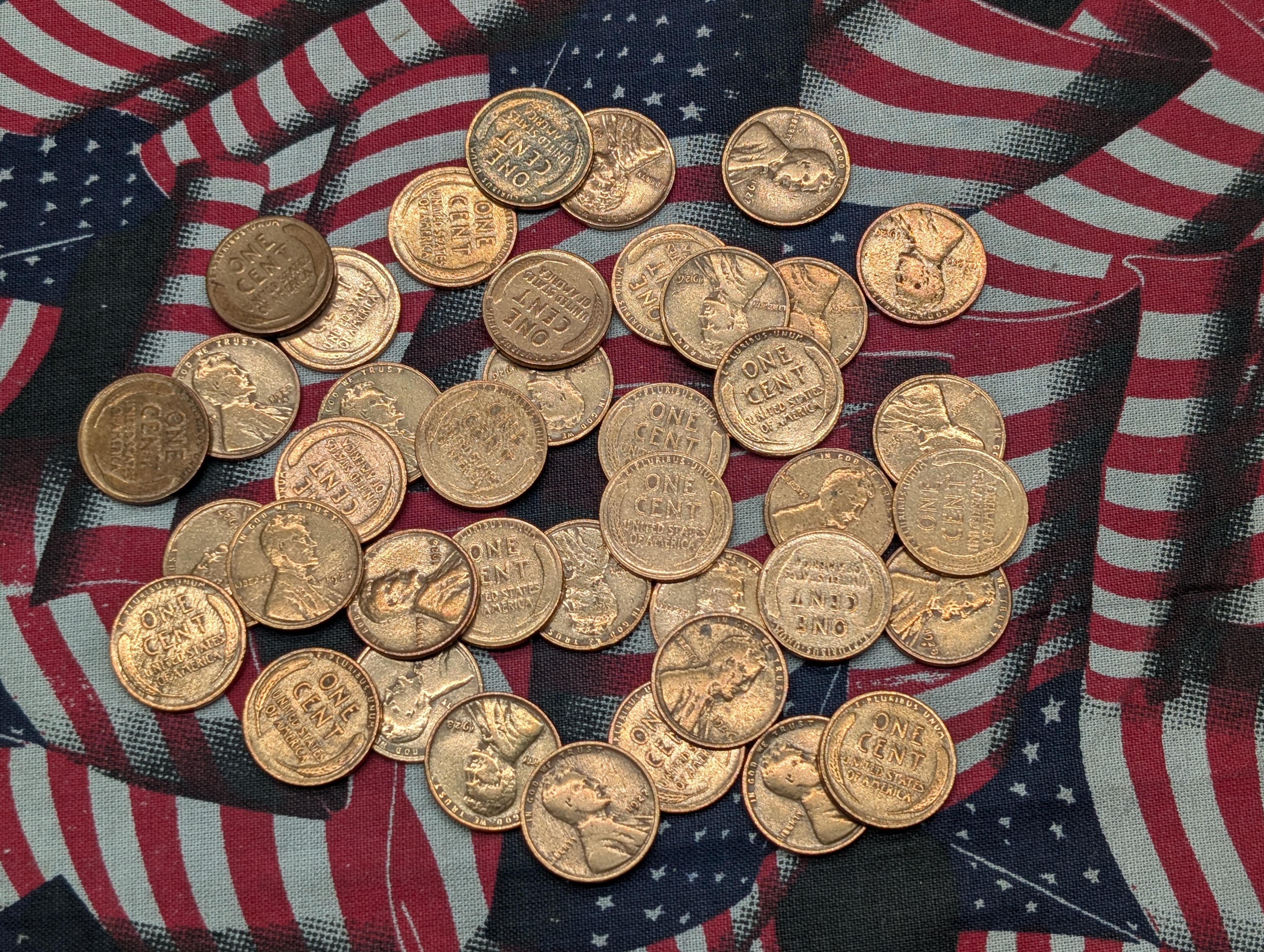 (40) 1920's Copper Lincoln Wheat Cents!