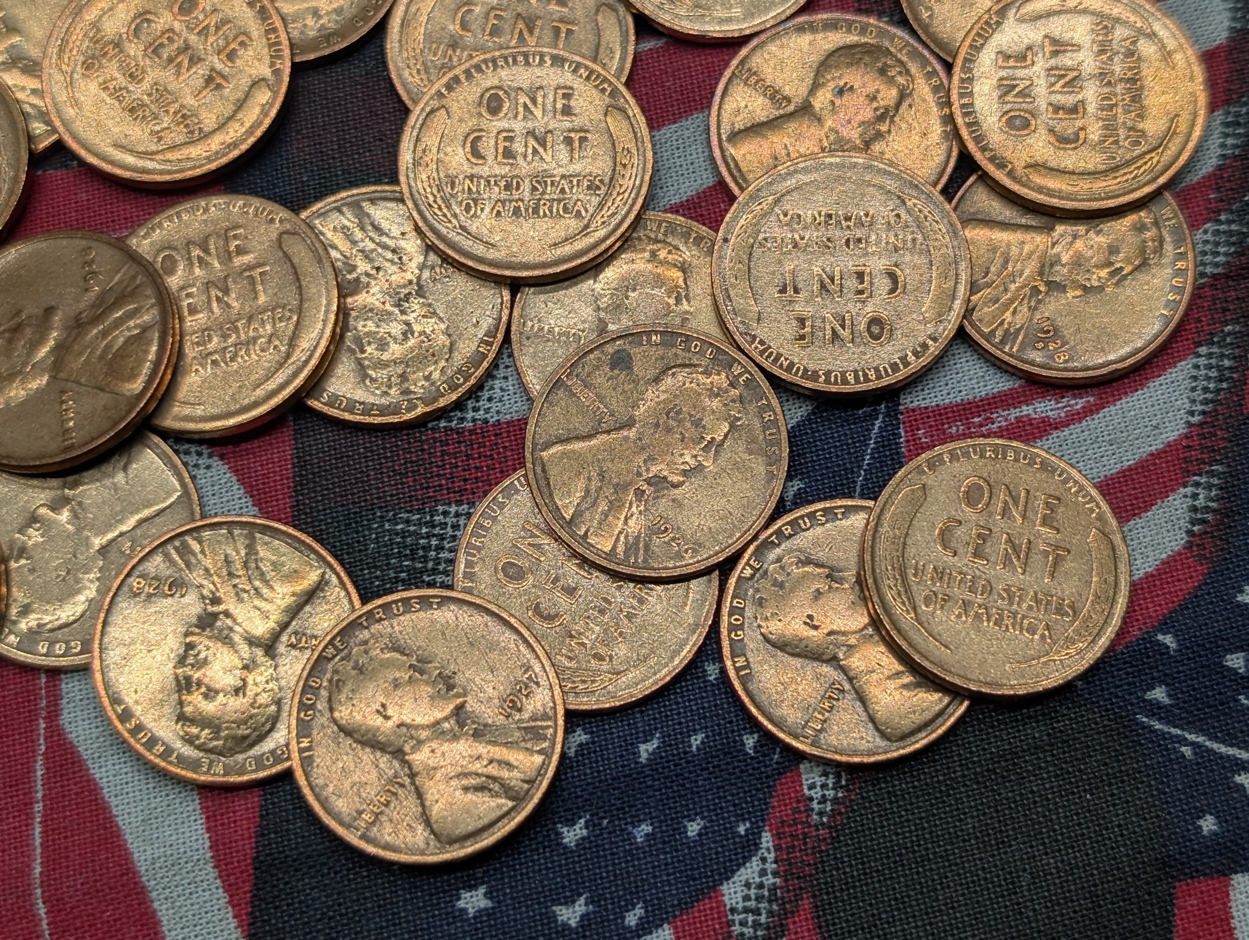 (40) 1920's Copper Lincoln Wheat Cents!