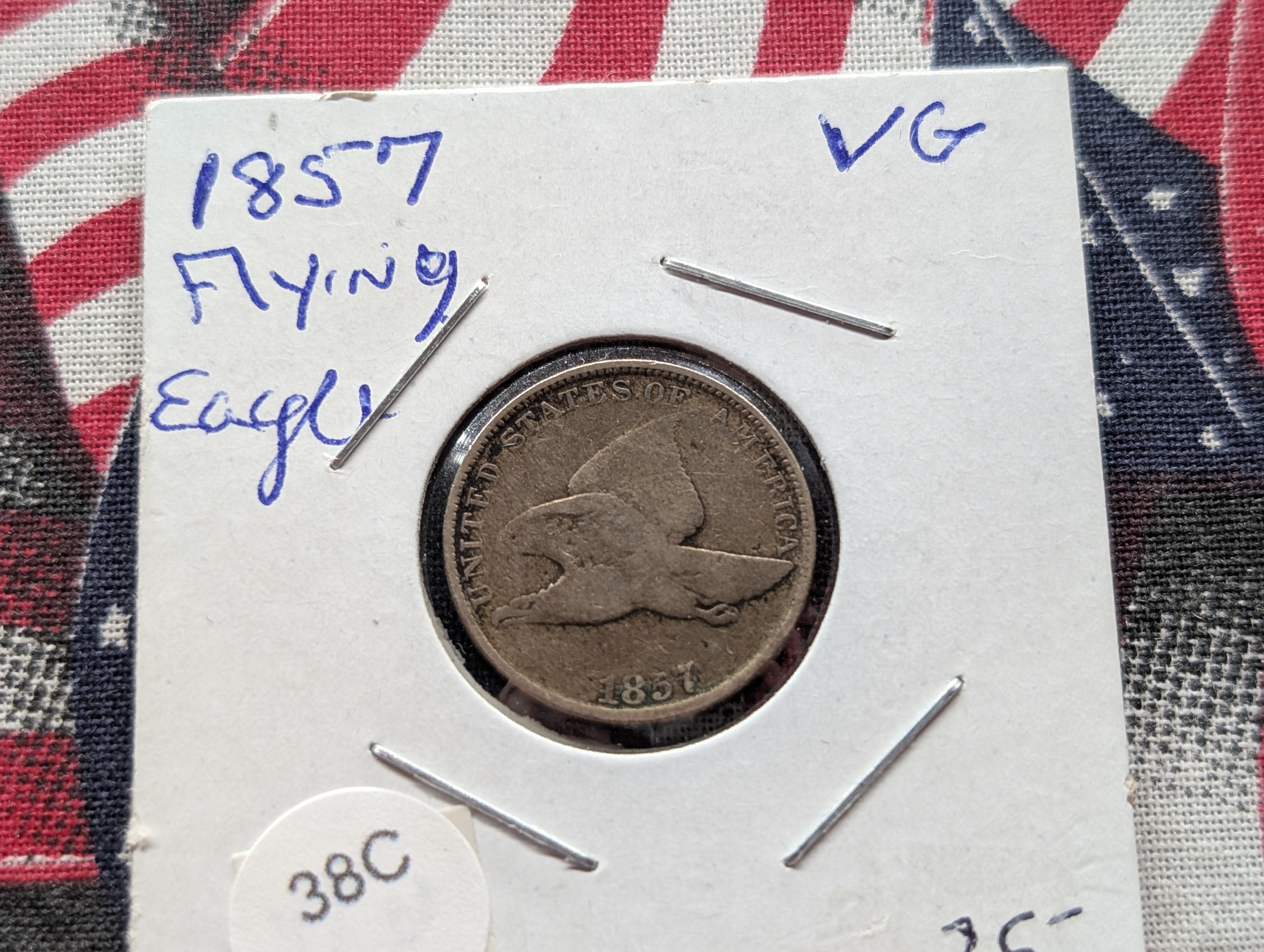 1857 Flying Eagle Cent, VG, 169 Years Old!