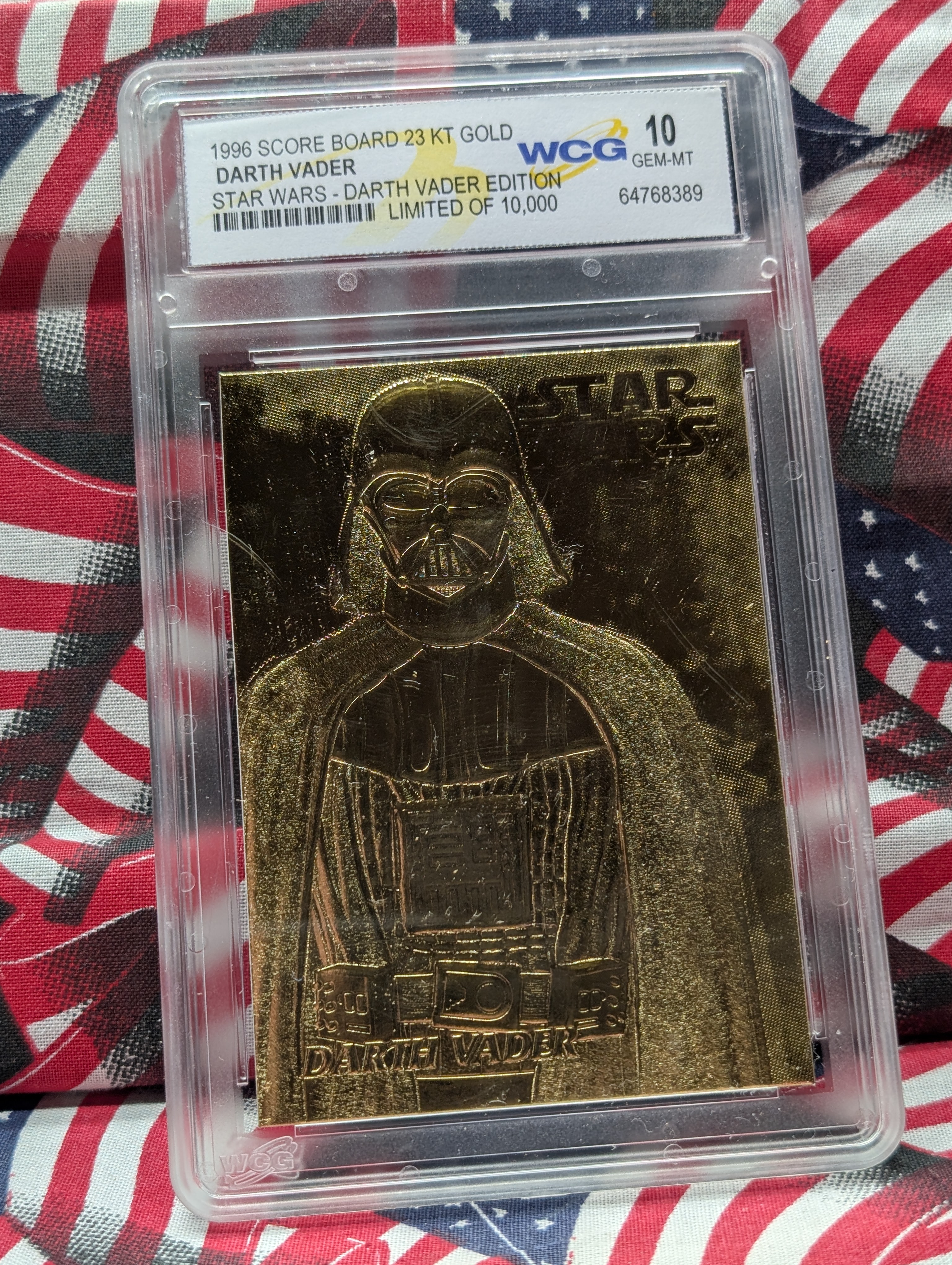 Star Wars, DARTH VADER, 23KT Gold, Sealed, Gem 10 Mint, Limited of 10,000, Darth Vader Edition!