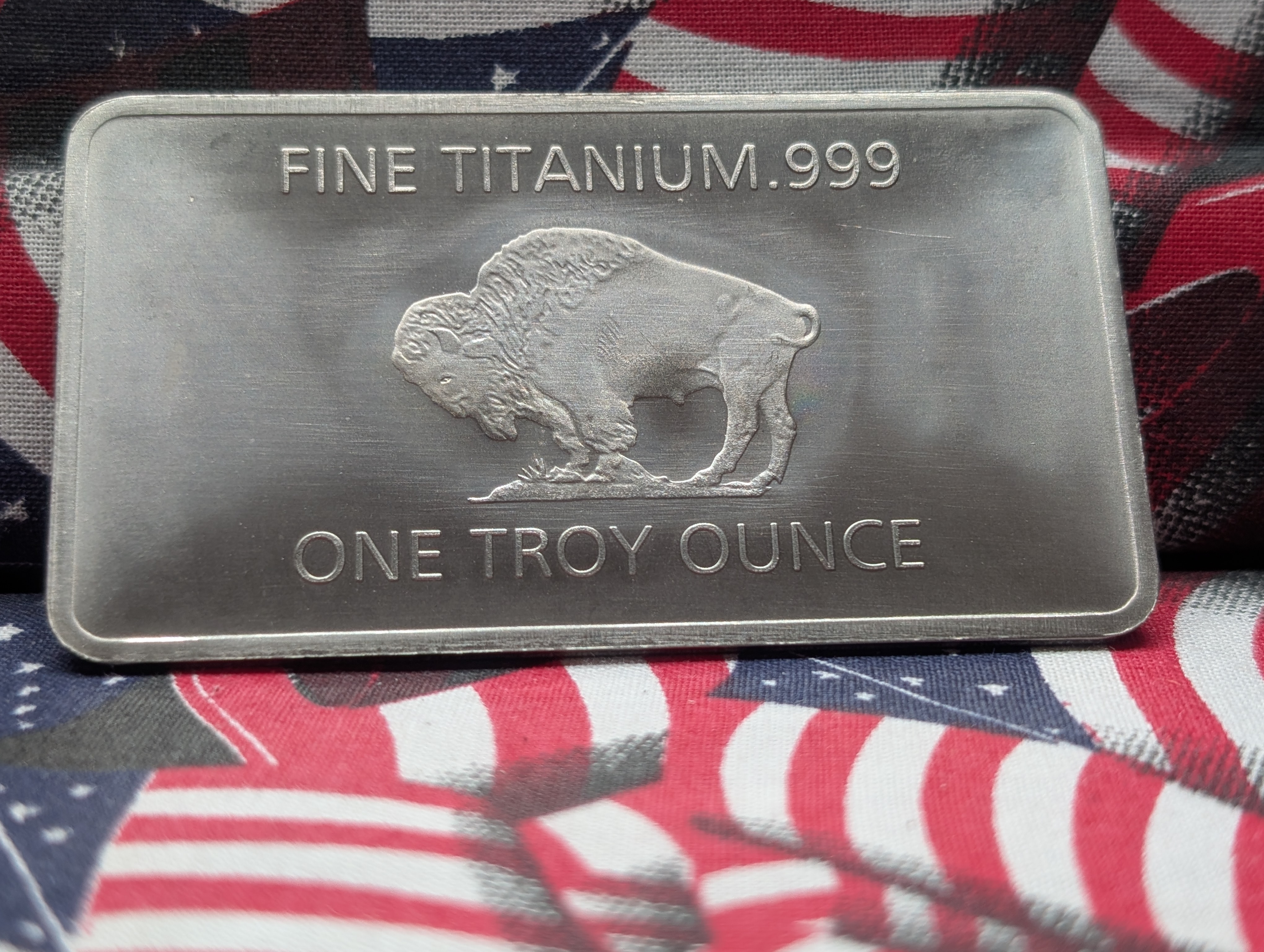 1 Ounce-.999 Pure Titanium, Buffalo Bar-BU, New
