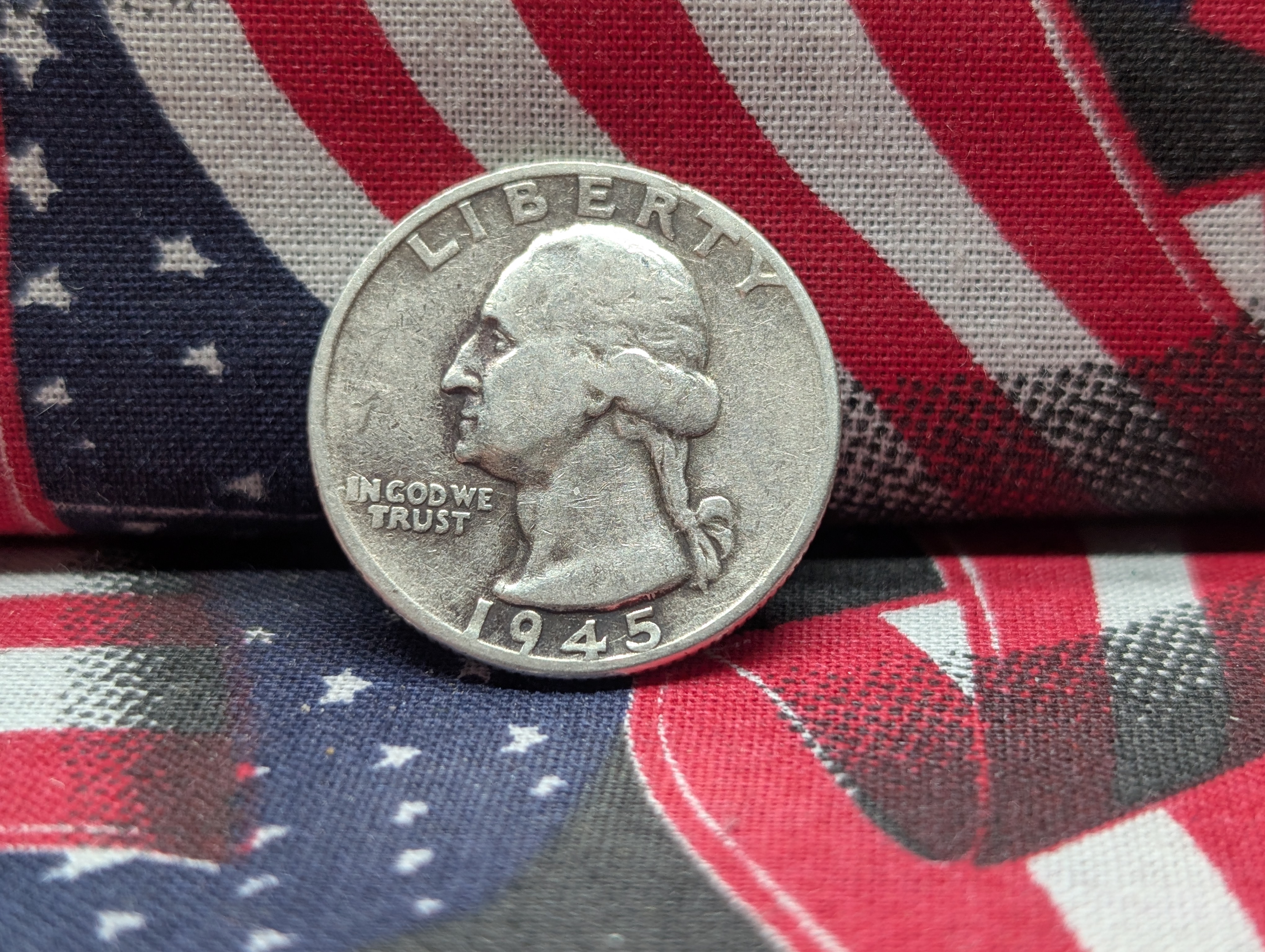 1945-S 90% Silver Washington Quarter - WWII Era - 81 Years old