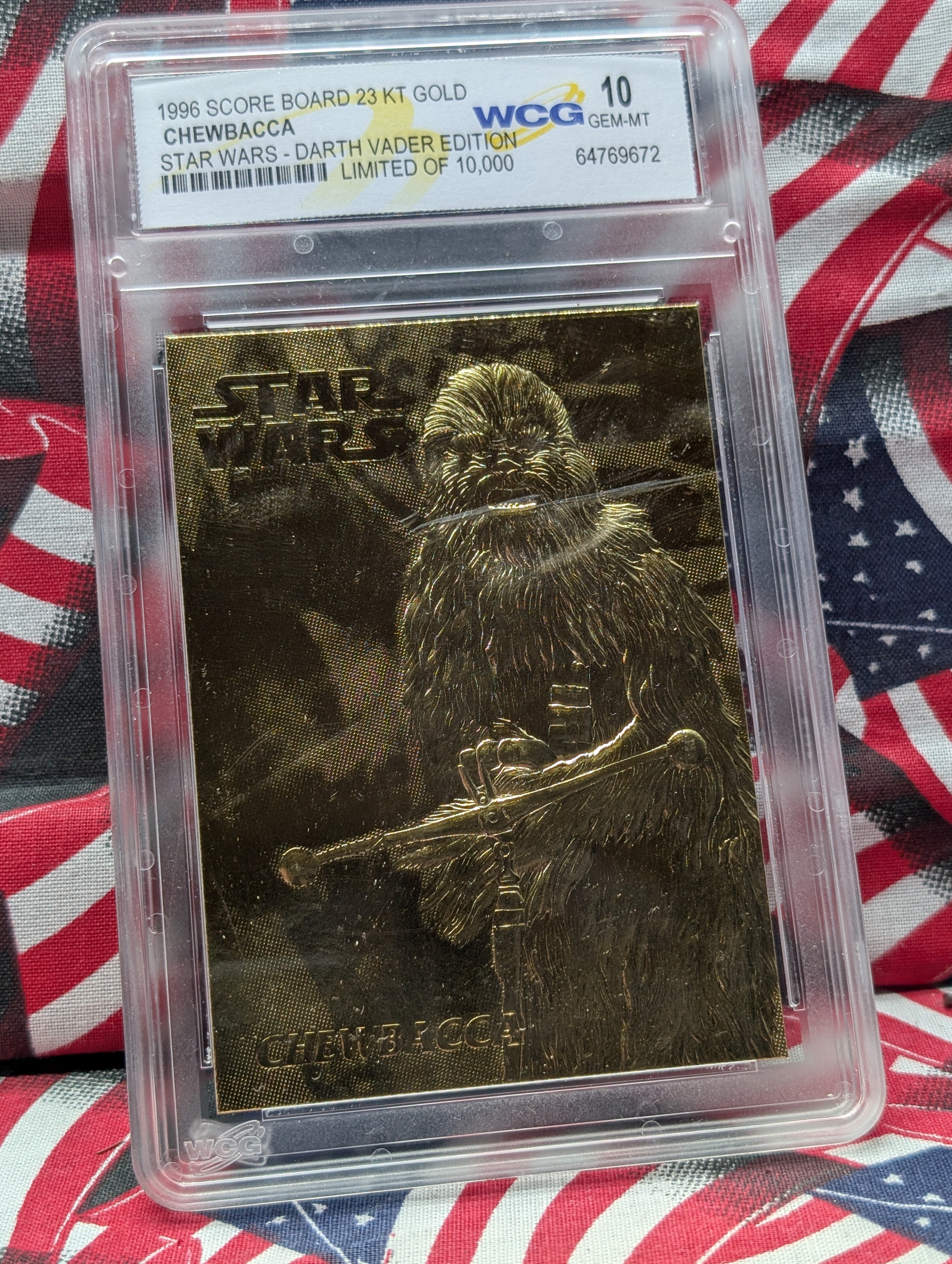 Star Wars, CHEWBACCA, 23KT Gold, Sealed, Gem 10 Mint, Limited of 10,000, Darth Vader Edition!