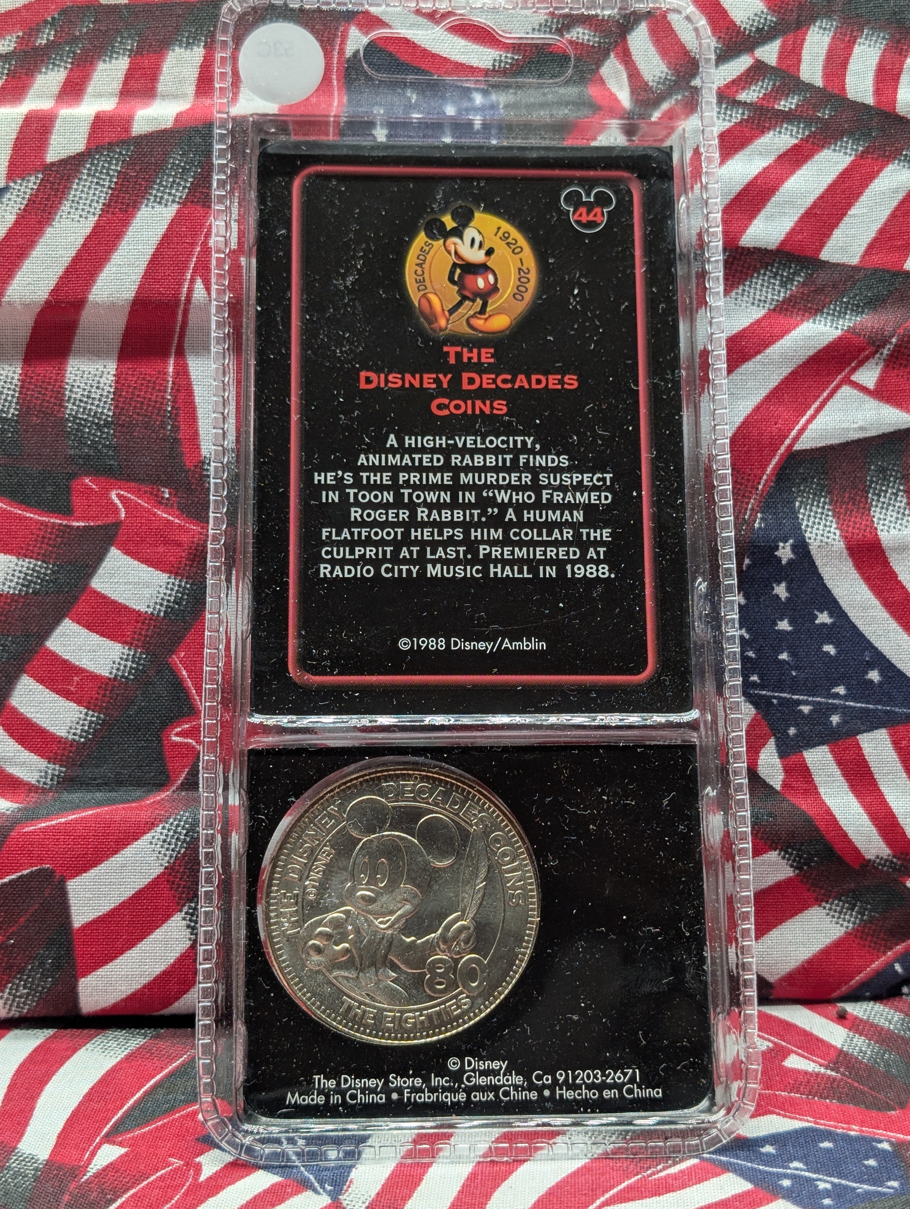 Disney's, WHO FRAMED ROGER RABBIT, 1988-Harder to Find, Brand new in Plastic Case, The Disney Decades Coins The Eighties. Great Gift for the