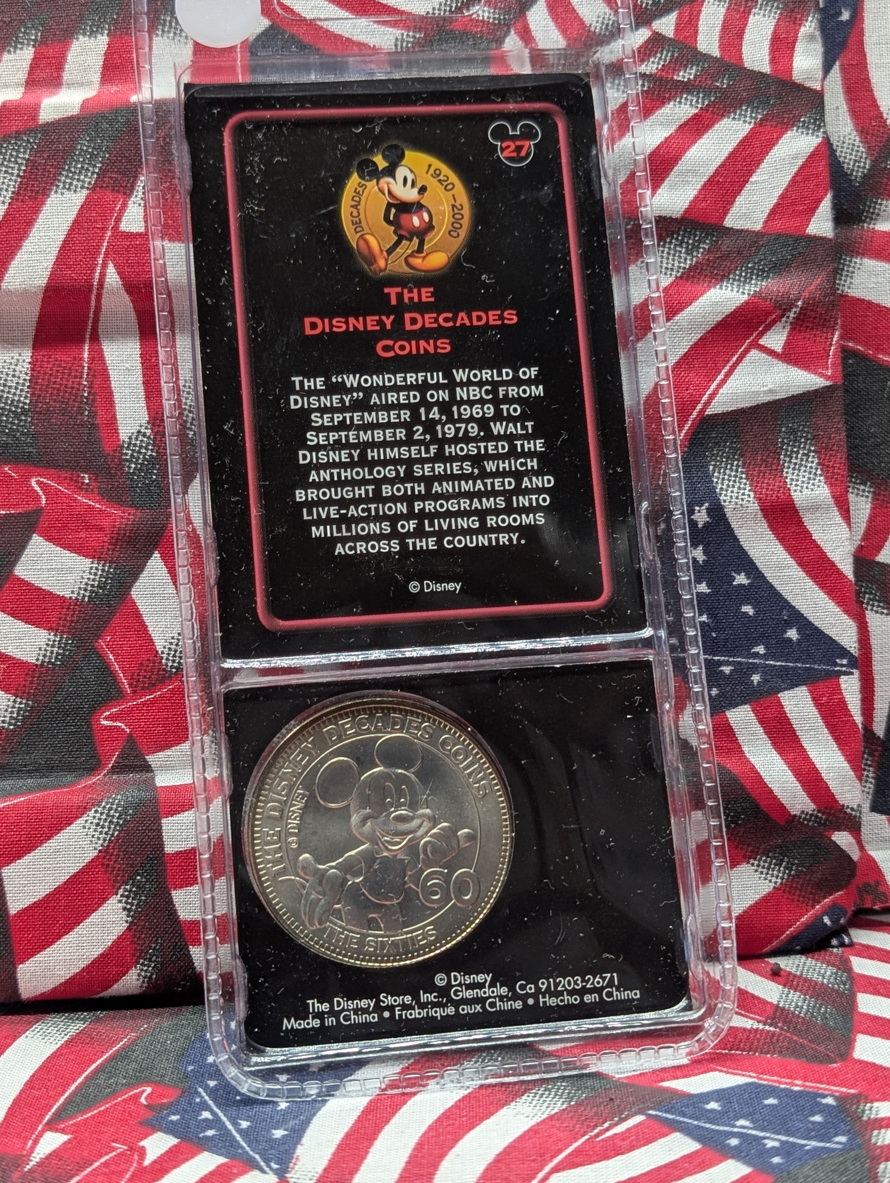 Disney's, THE WONDERFUL WORLD OF DISNEY, 1969-Harder to Find, Brand new in Plastic Case, The Disney Decades Coins The Sixties. Great Gift fo