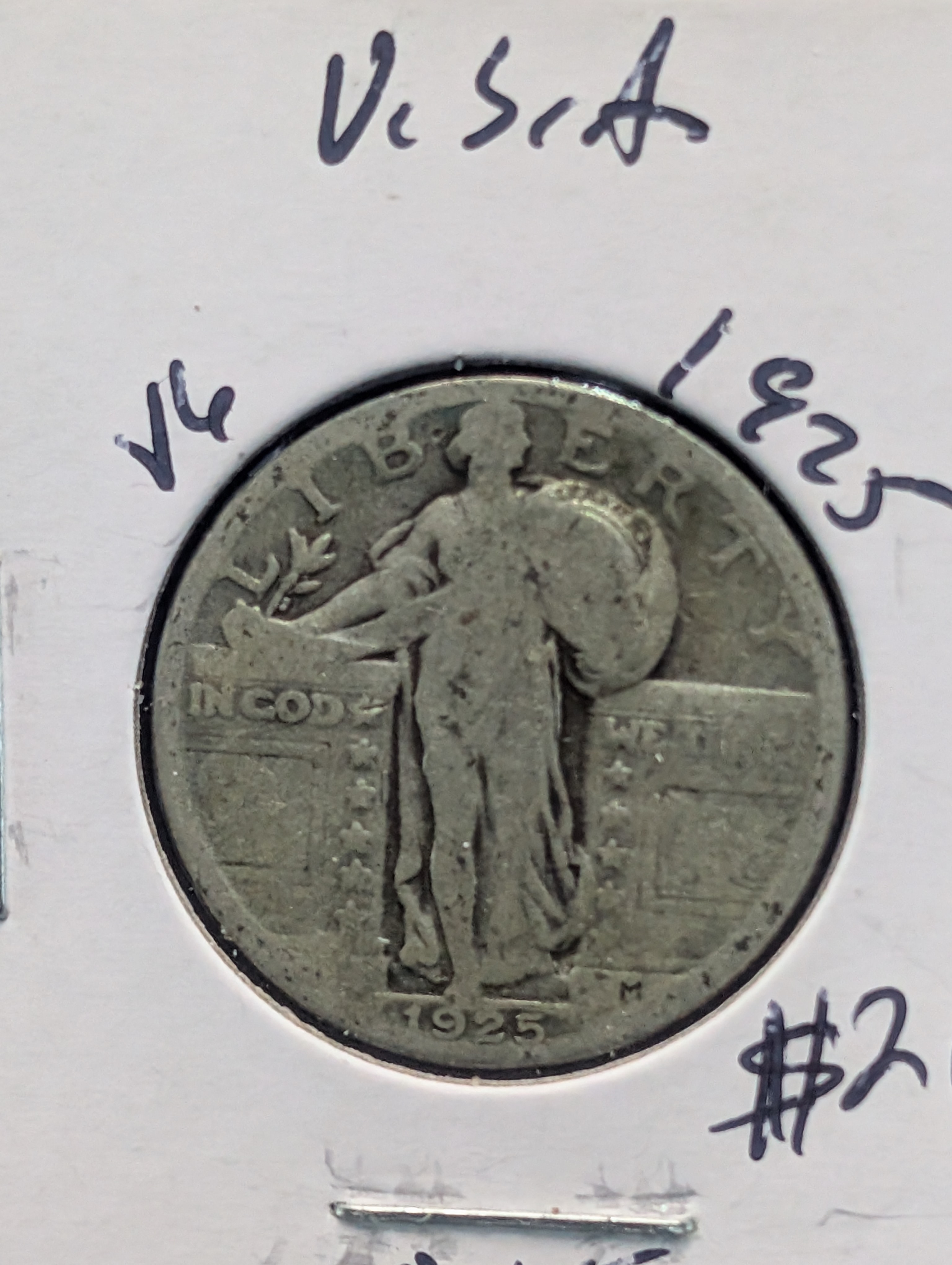 1925 90% Silver Standing Liberty Quarter - 101 Years Old!