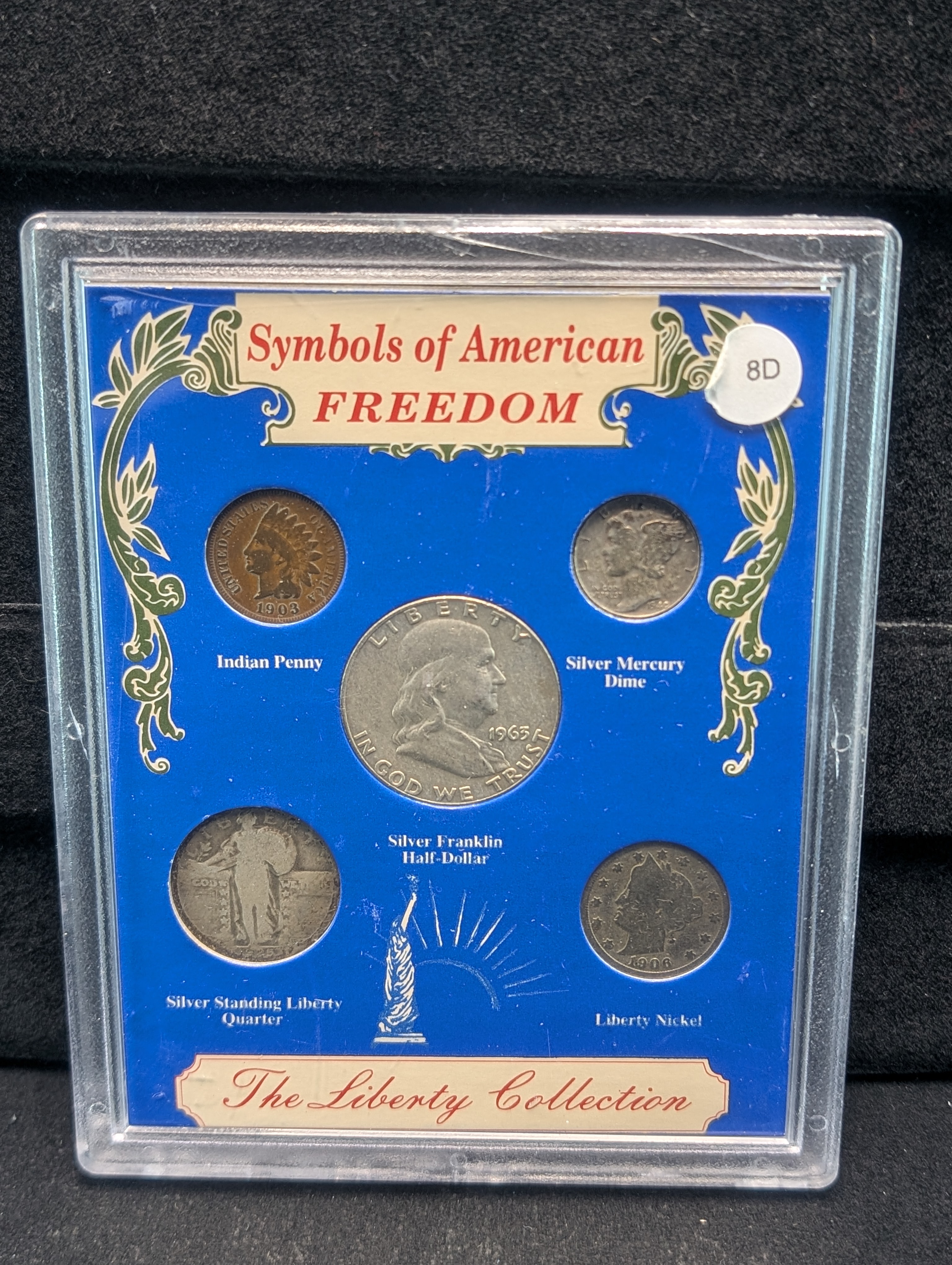 "Symbols of American Freedom" - Includes Three 90% Silver Coins, Franklin Half, Standing Liberty Quarter & Mercury Dime!