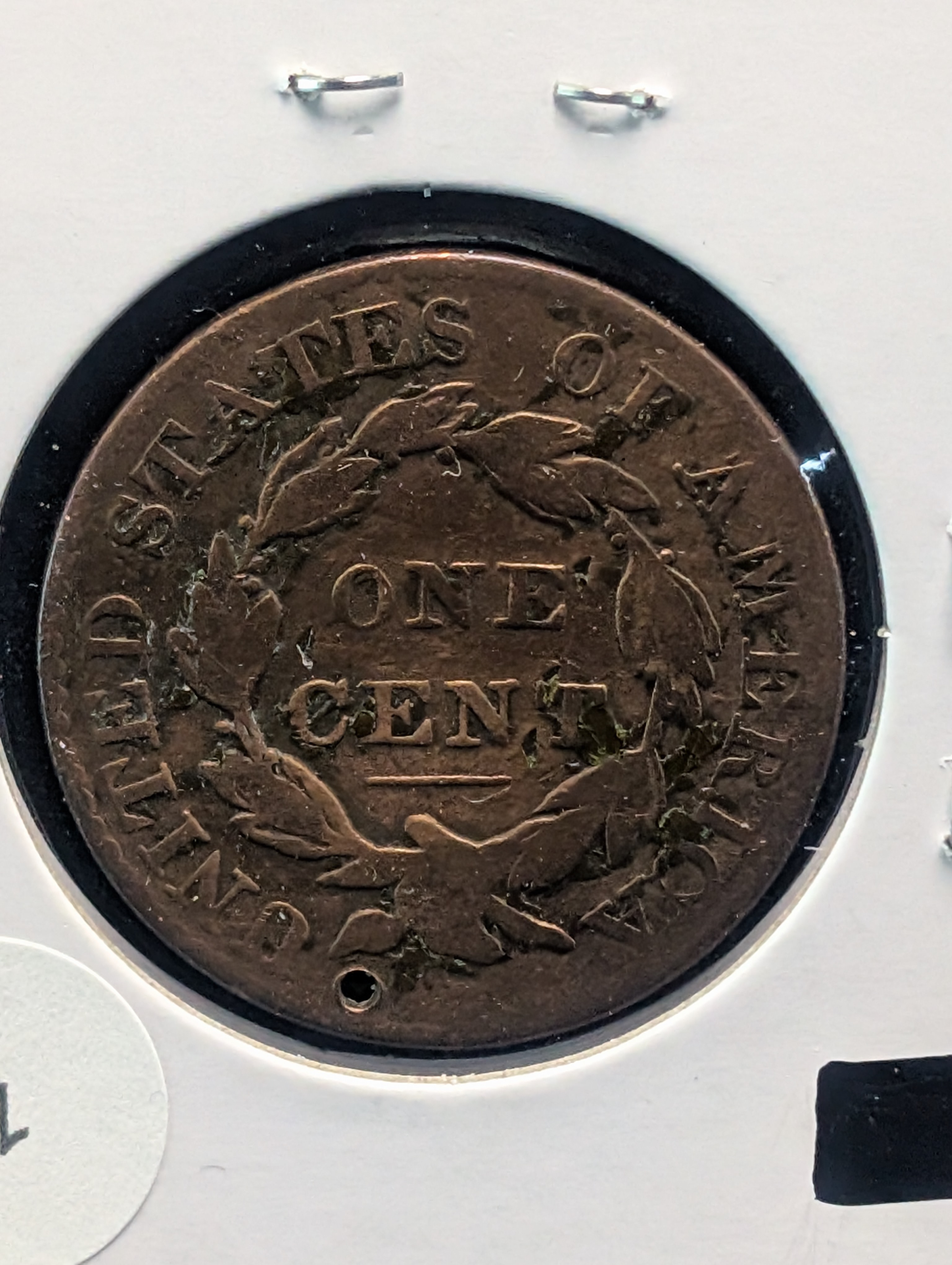 1826 Matron Liberty Head Large Cent - Nice Details but Holed