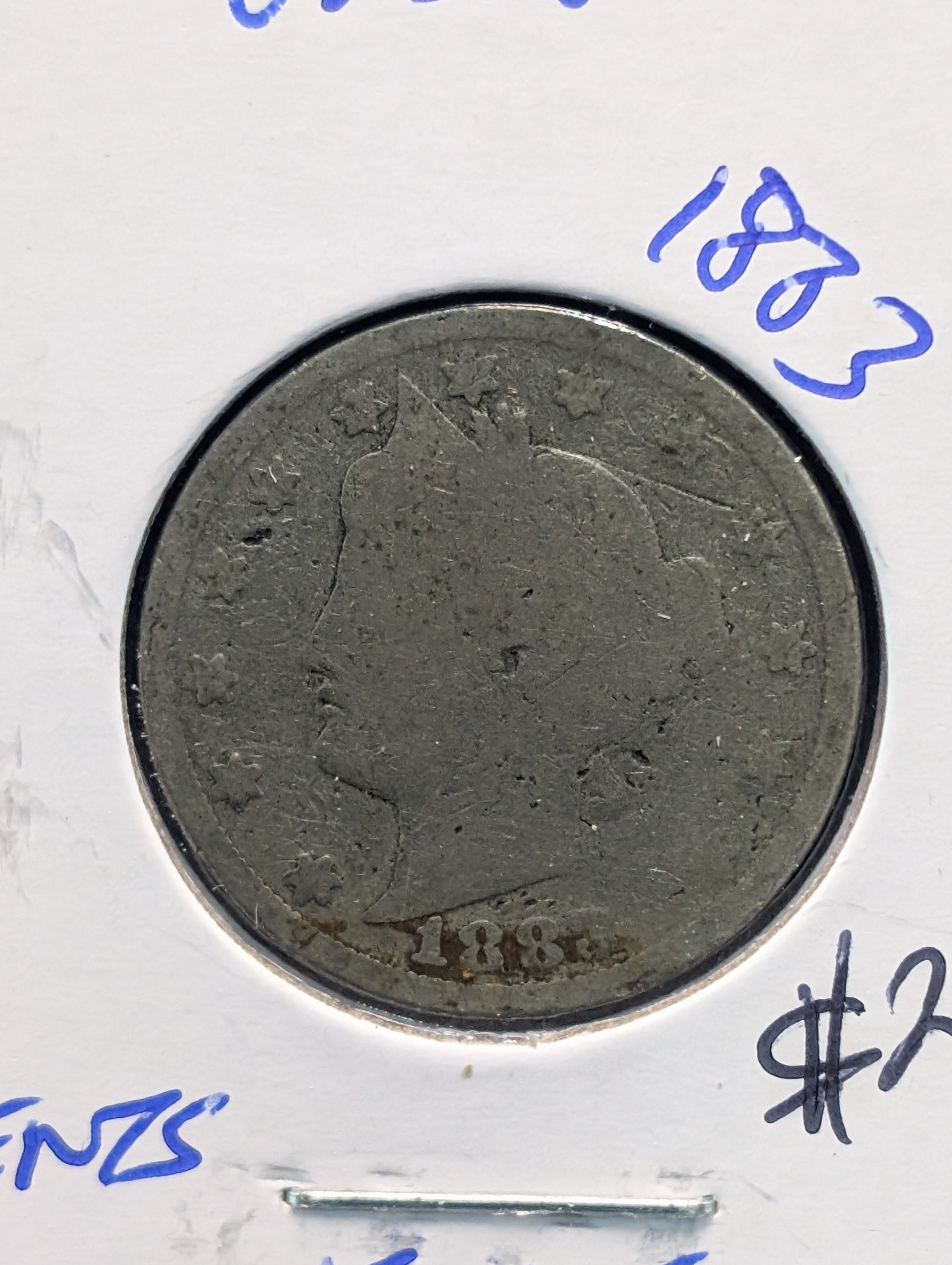1883 w/Cents Liberty Head V Nickel - First Year! - Better Date!