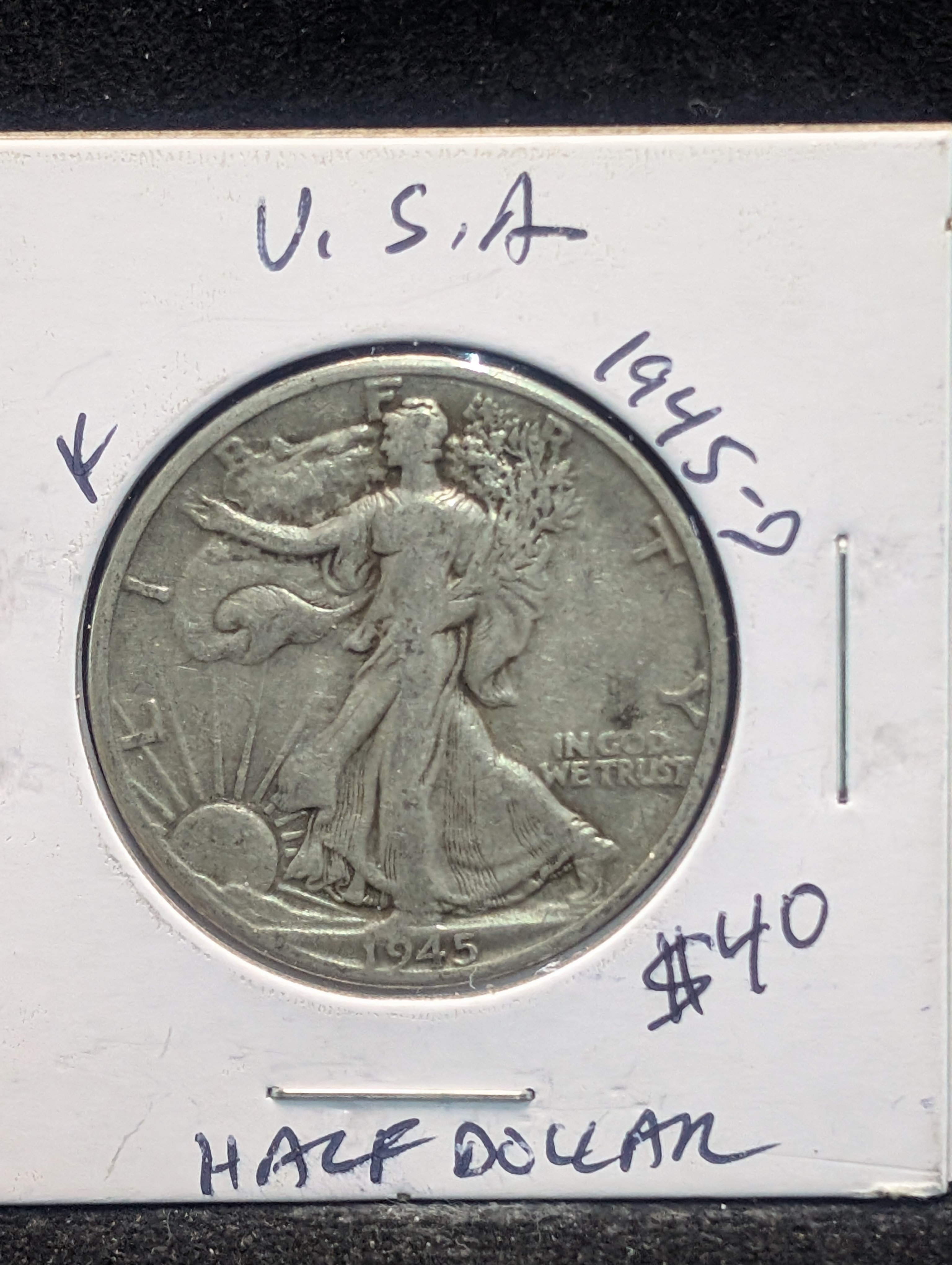1945-D 90% Silver Walking Liberty Half Dollar - WWII Era!
