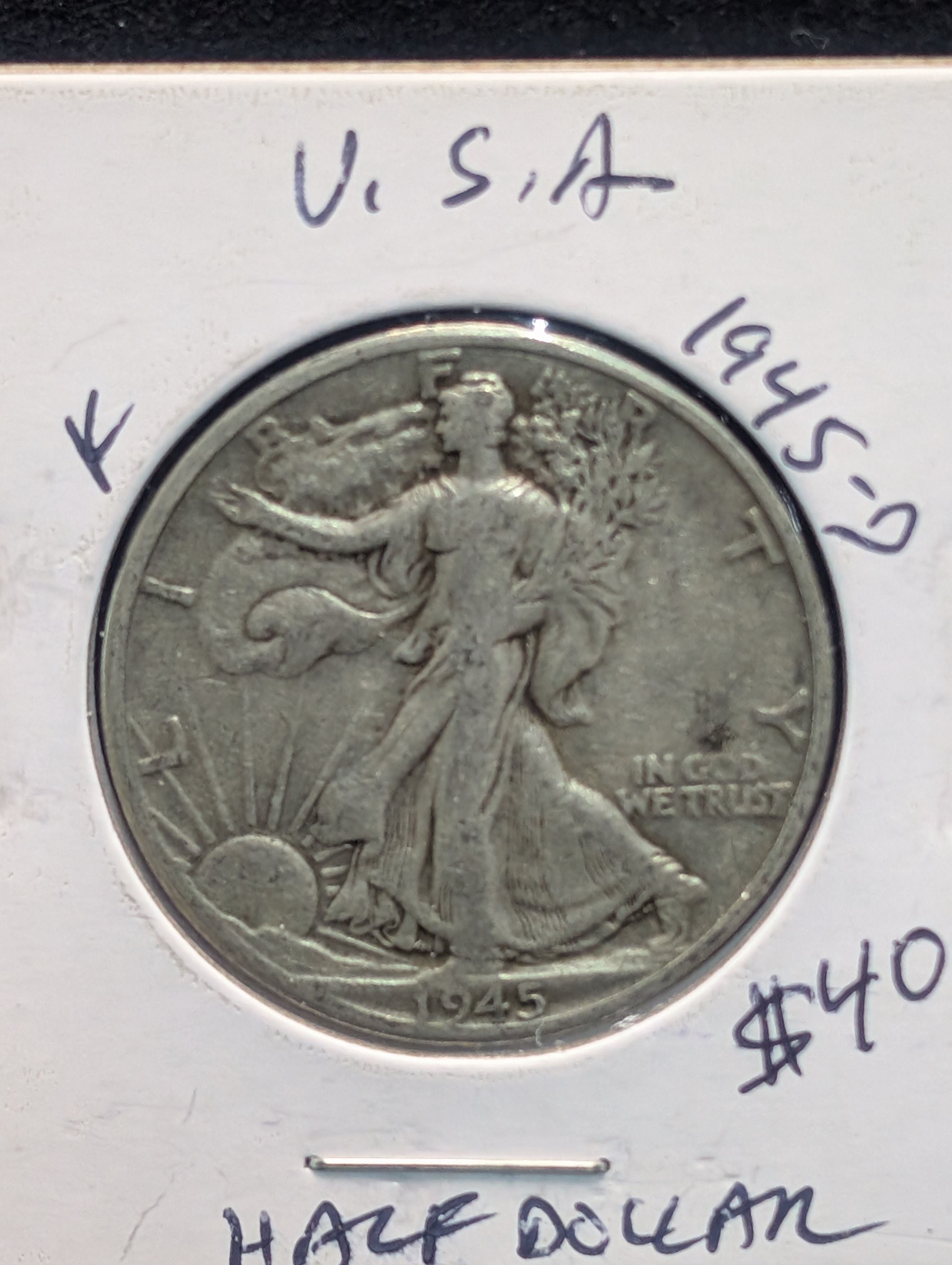 1945-D 90% Silver Walking Liberty Half Dollar - WWII Era!
