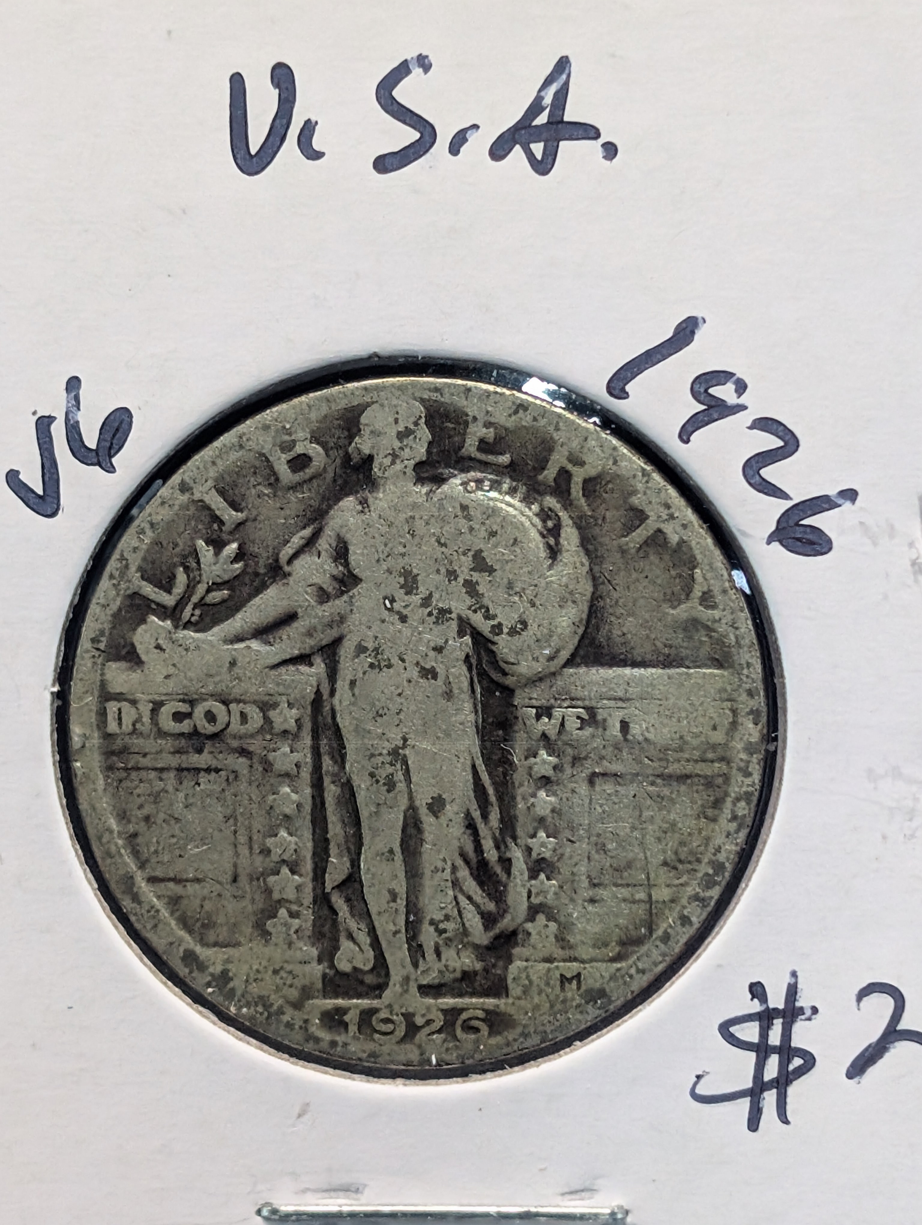 1926 90% Silver Standing Liberty Quarter - 100 Years Old!