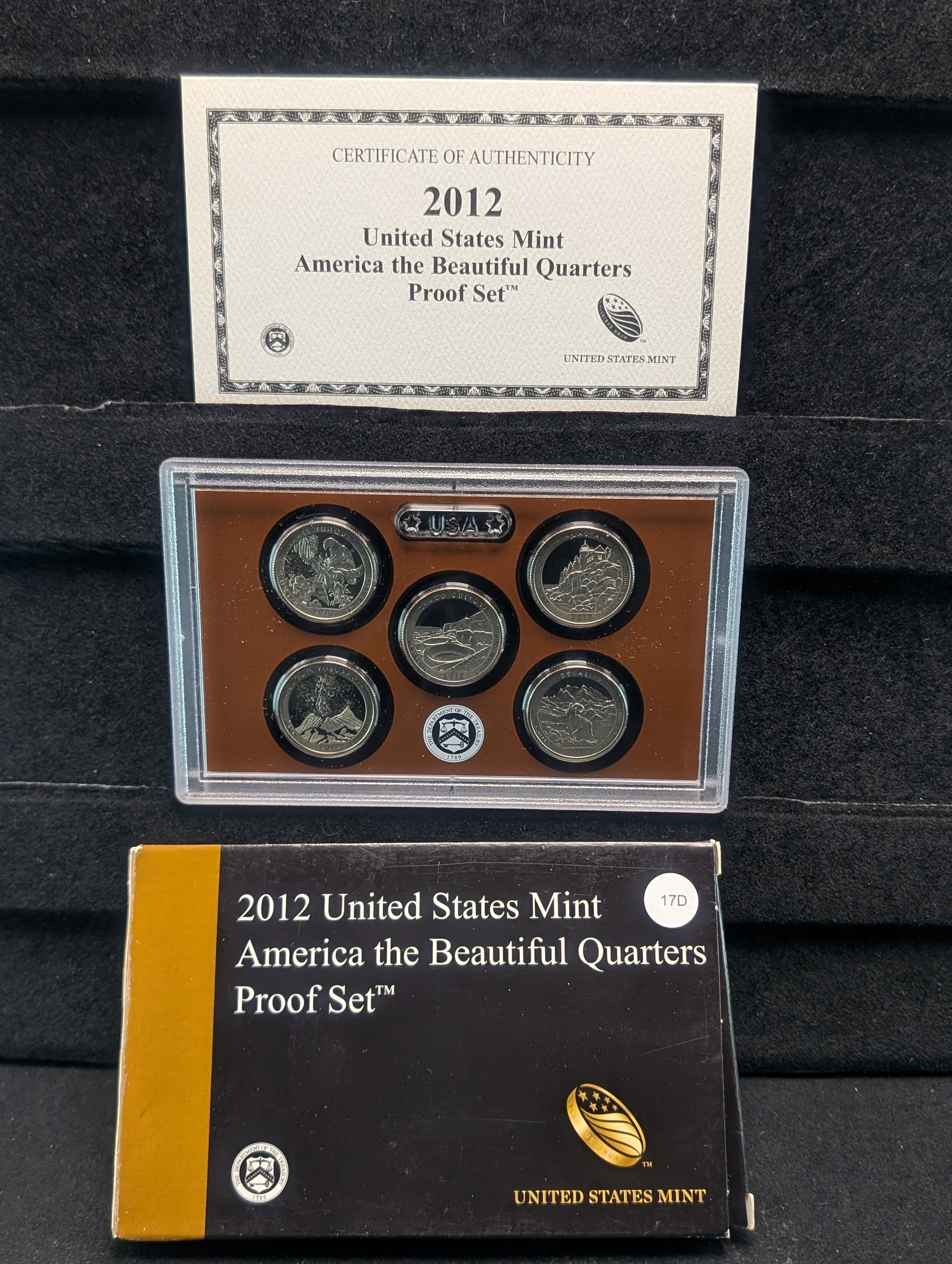 2012-S United States "America The Beautiful" Proof Quarter Set