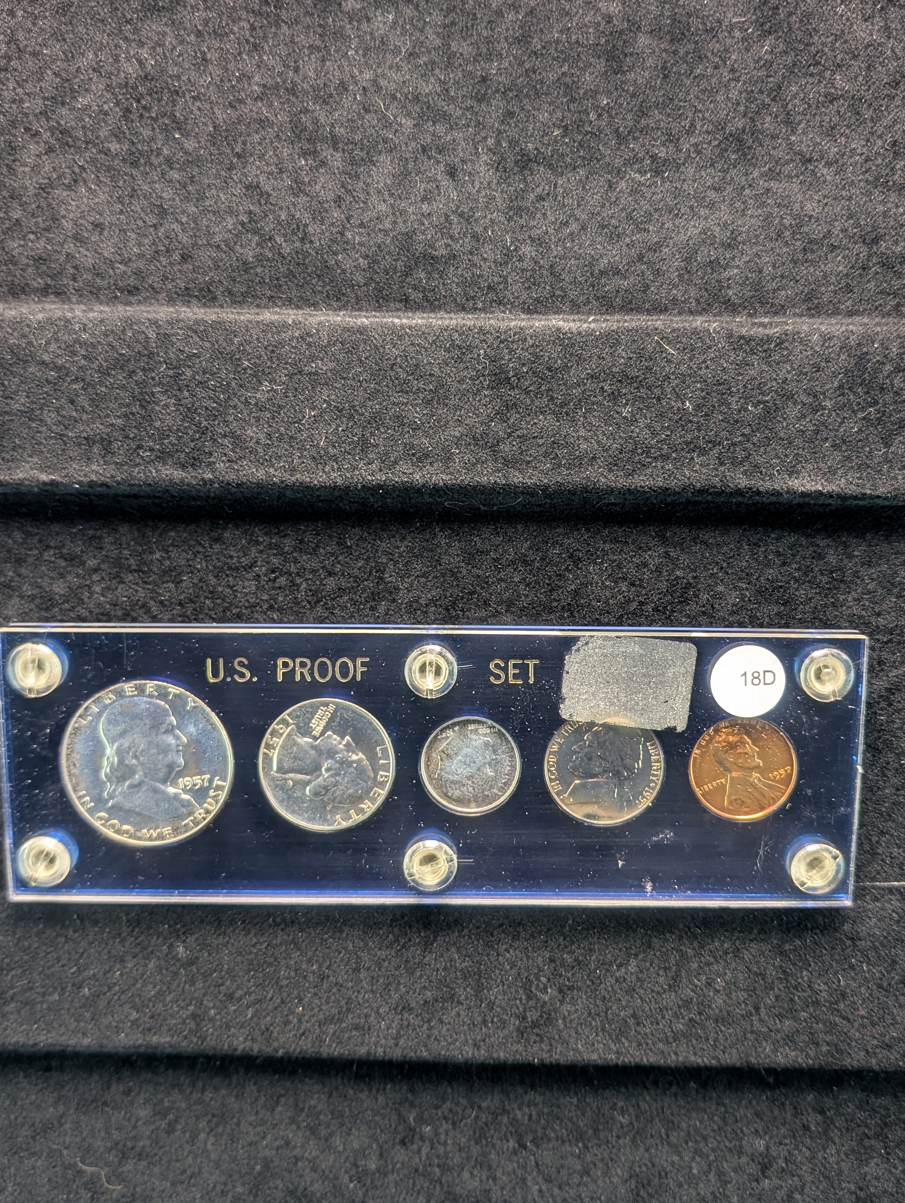 1957 U.S. Coin Year Set - Includes Three 90% Silver Coins, Franklin Half, Washington Quarter & Roosevelt Dime!