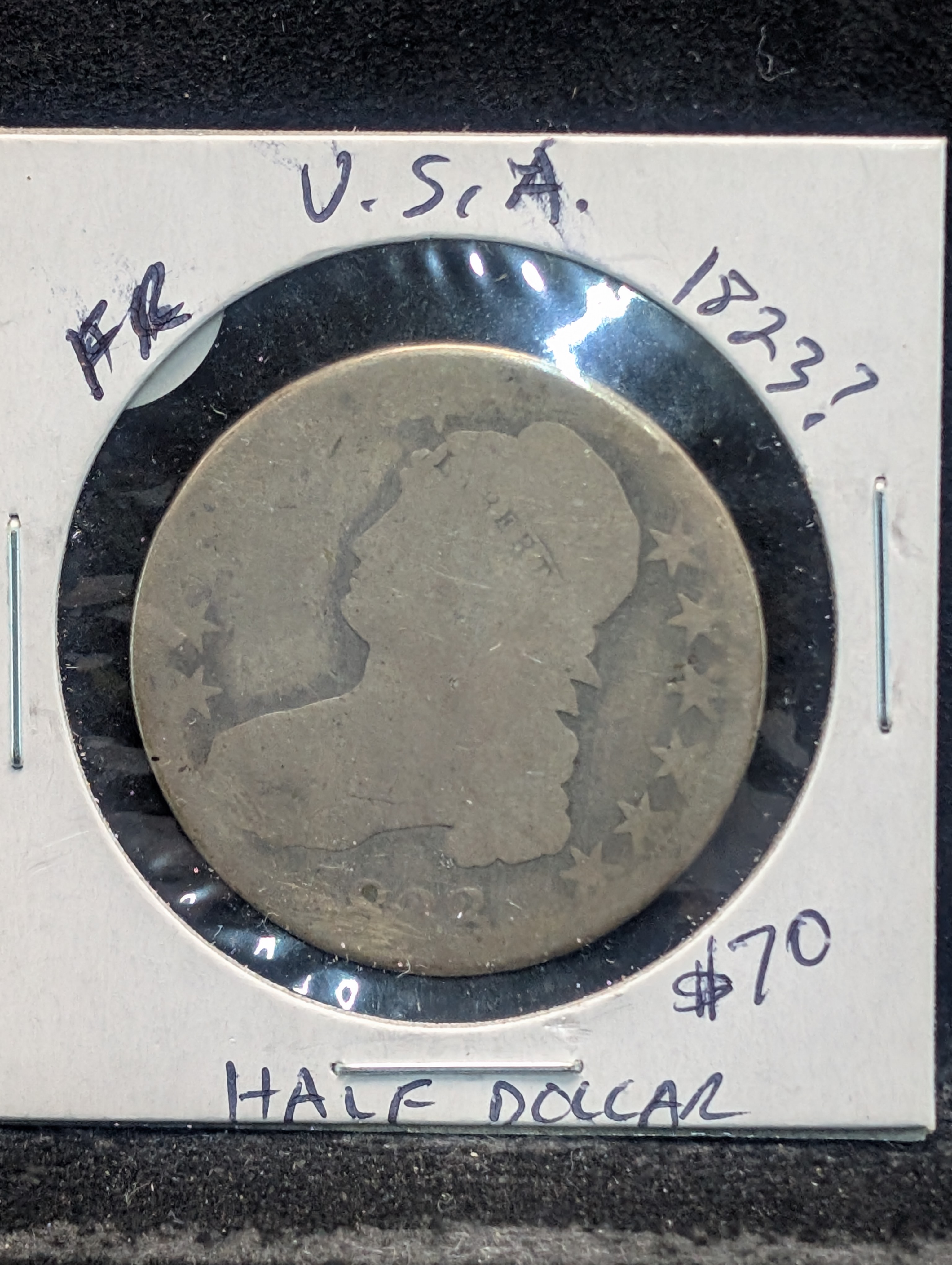1823 Silver Capped Bust Half Dollar - 203 Years Old!