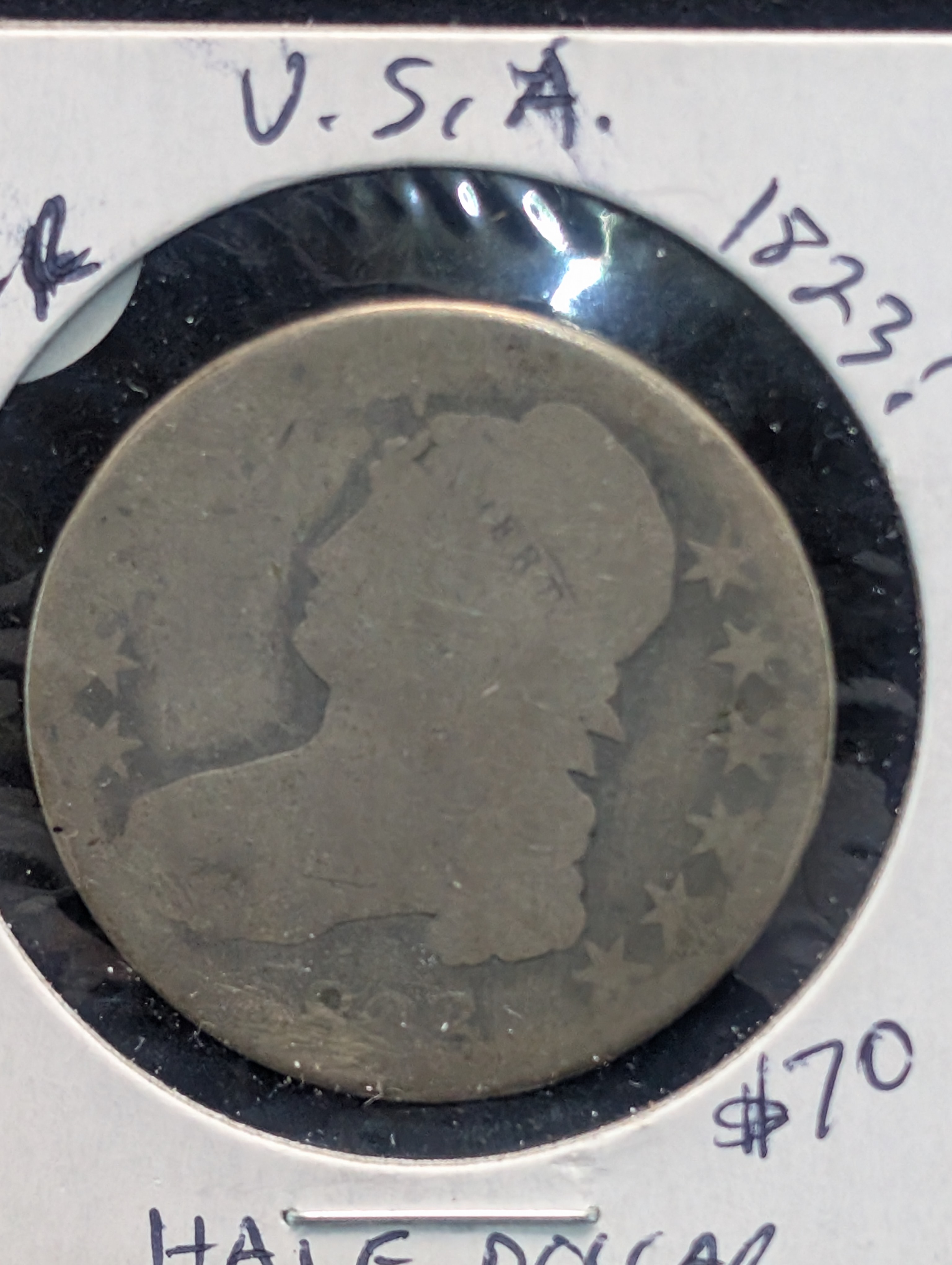 1823 Silver Capped Bust Half Dollar - 203 Years Old!