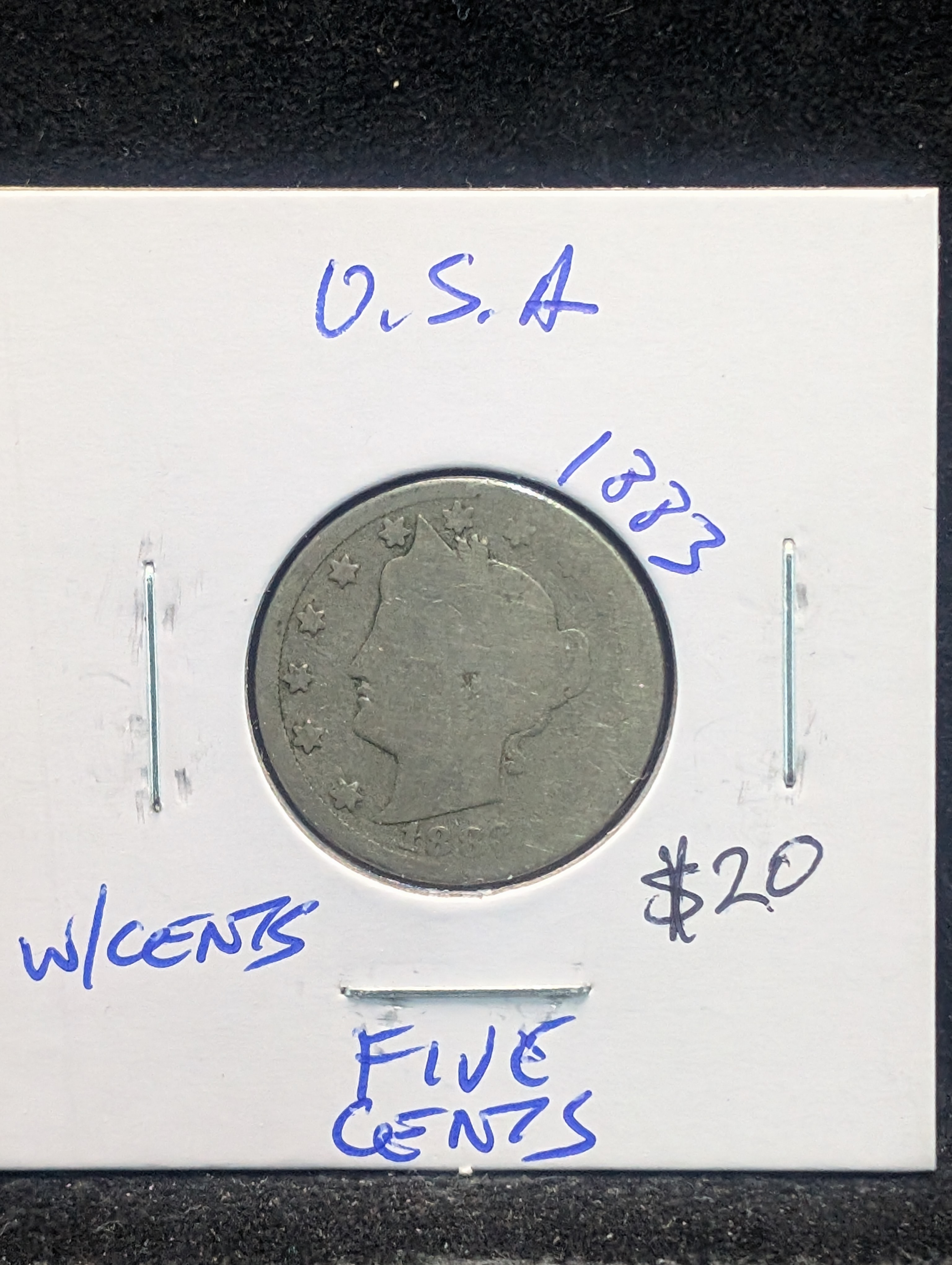 1883 w/Cents Liberty Head V Nickel - First Year! - Better Date!
