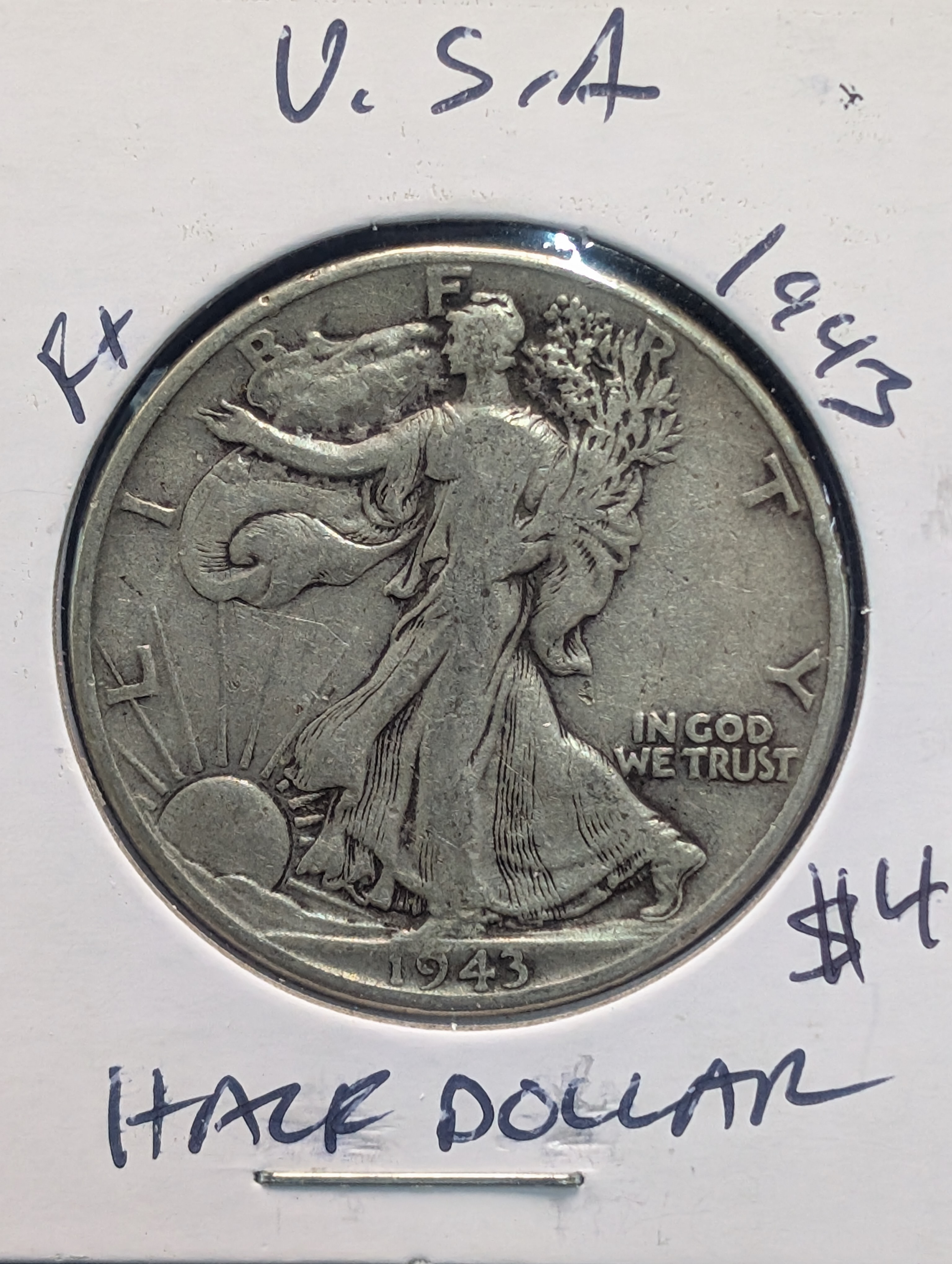 1943-P 90% Silver Walking Liberty Half Dollar - WWII Era!