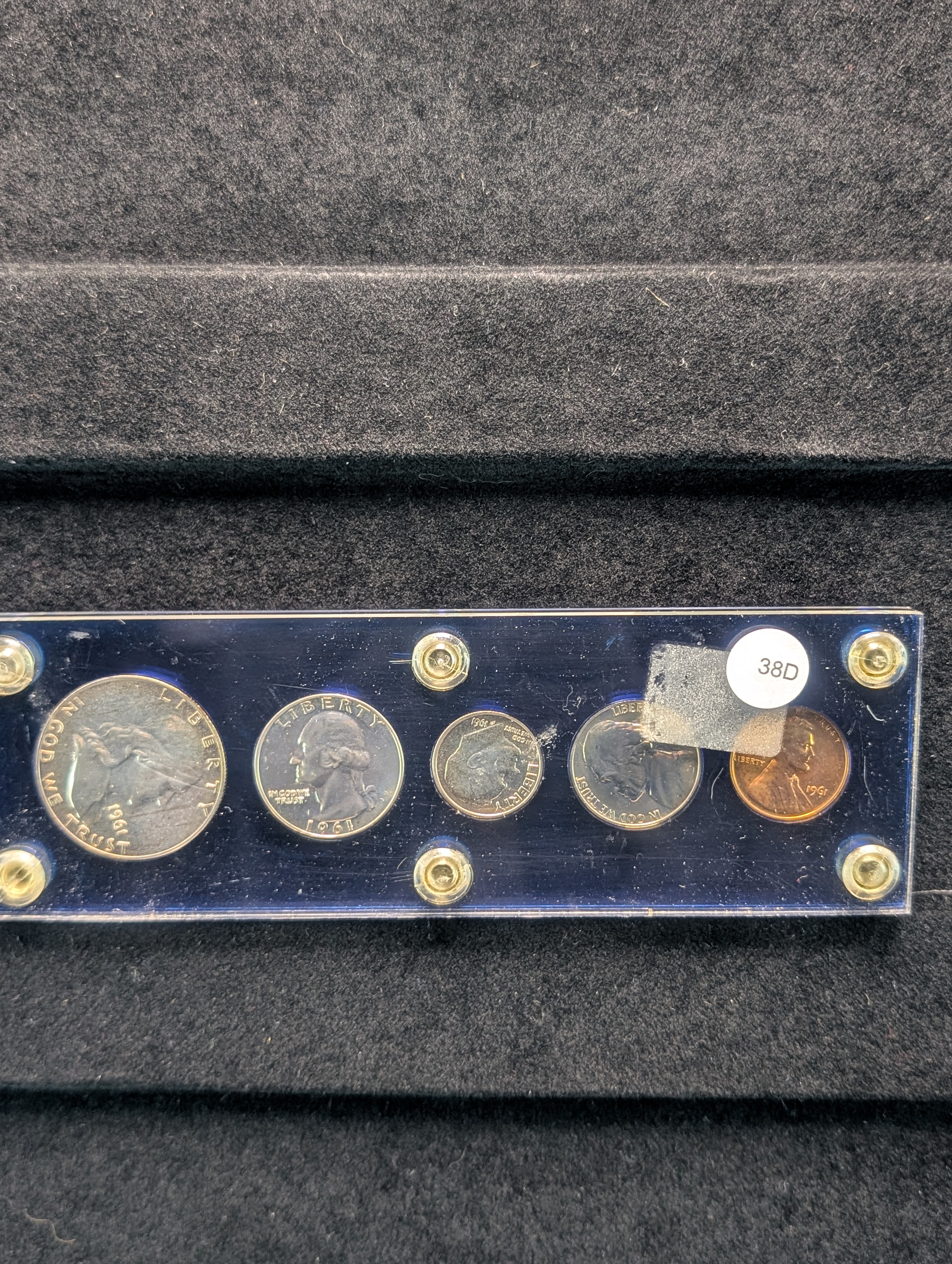 1961 U.S. Coin Year Set - Includes Three 90% Silver Coins, Franklin Half, Washington Quarter & Roosevelt Dime!