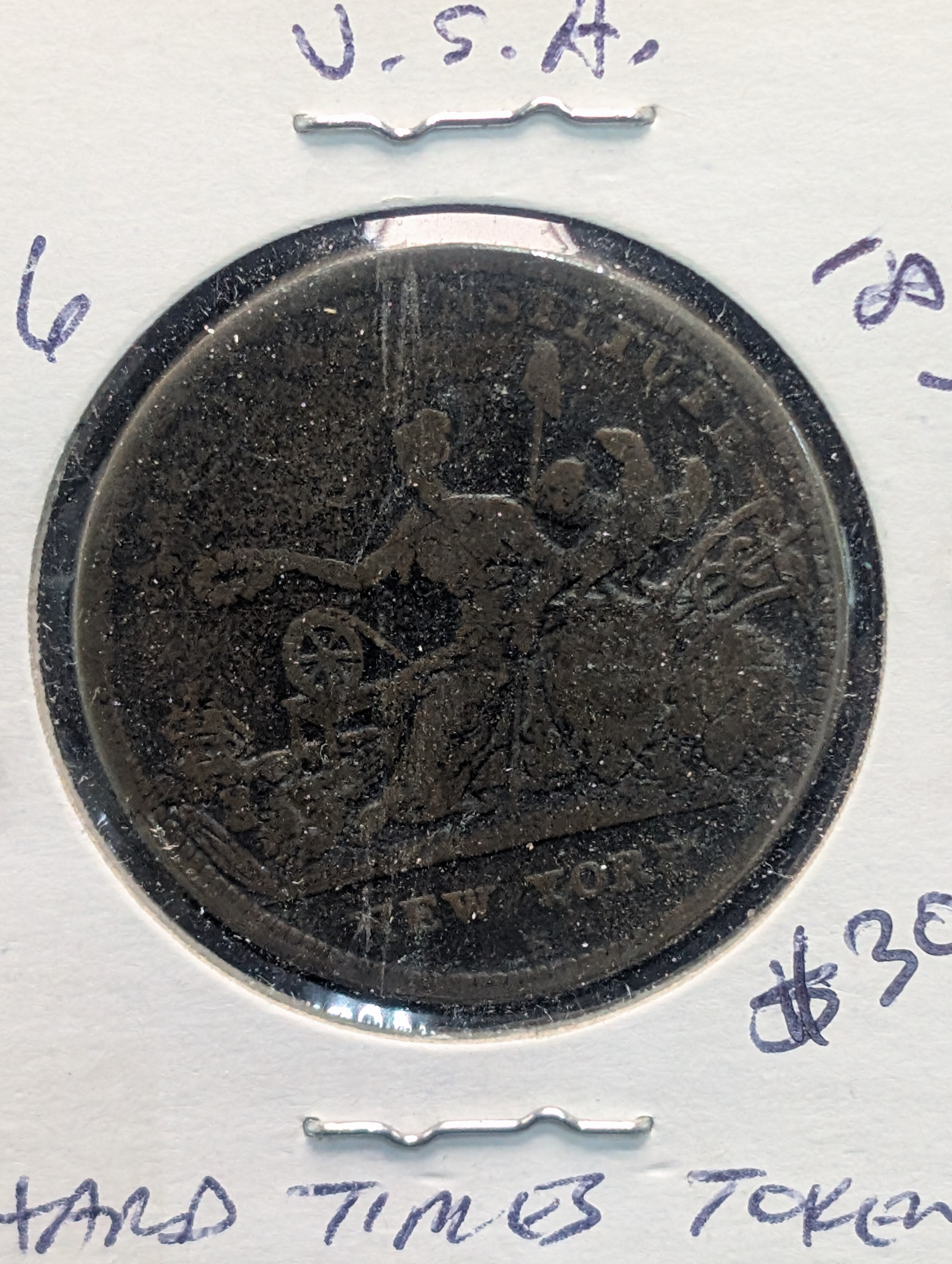 1836 Hard Times Token - New York!