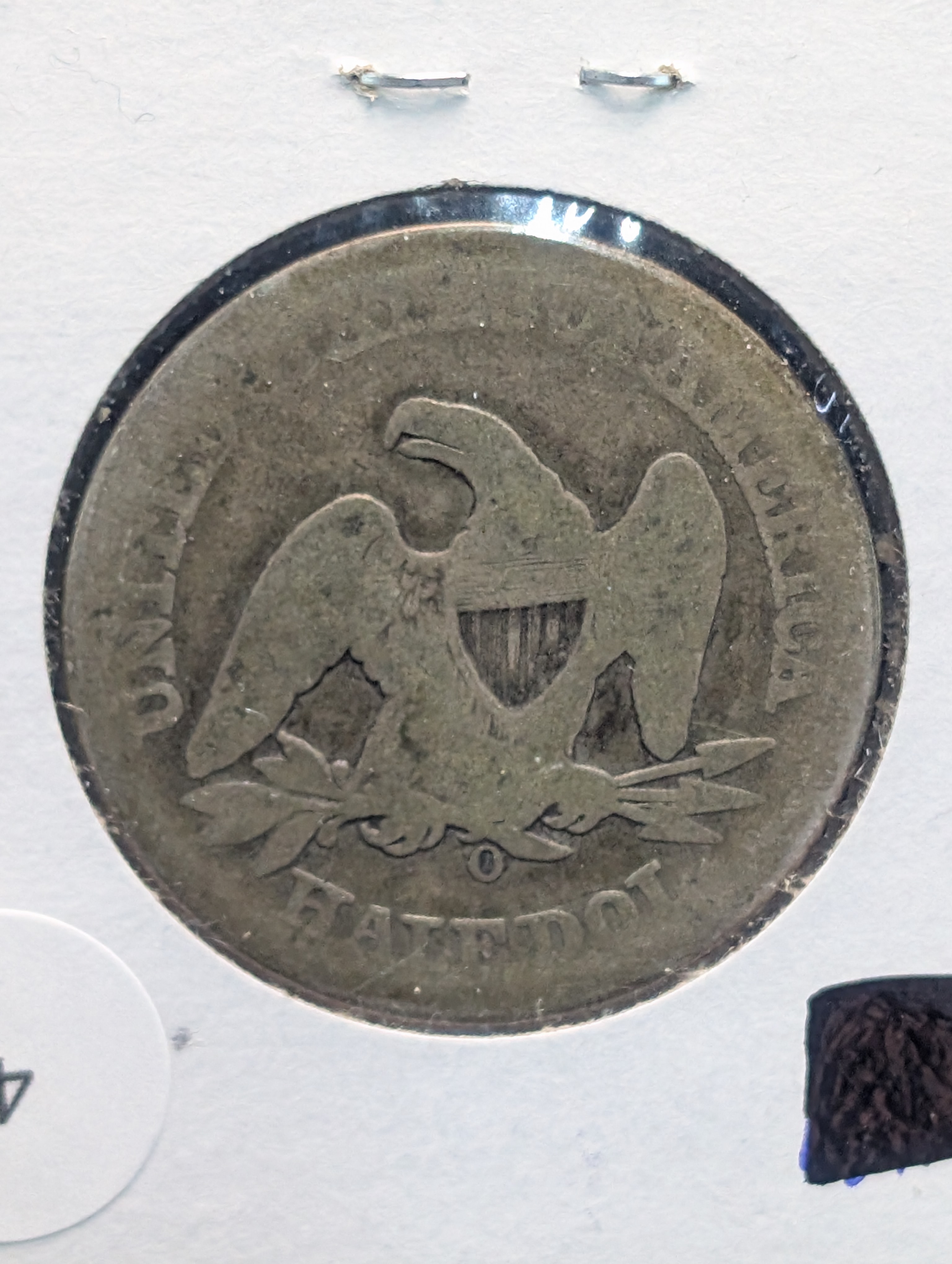 1858-O Variety I - 90% Silver Seated Liberty Half Dollar