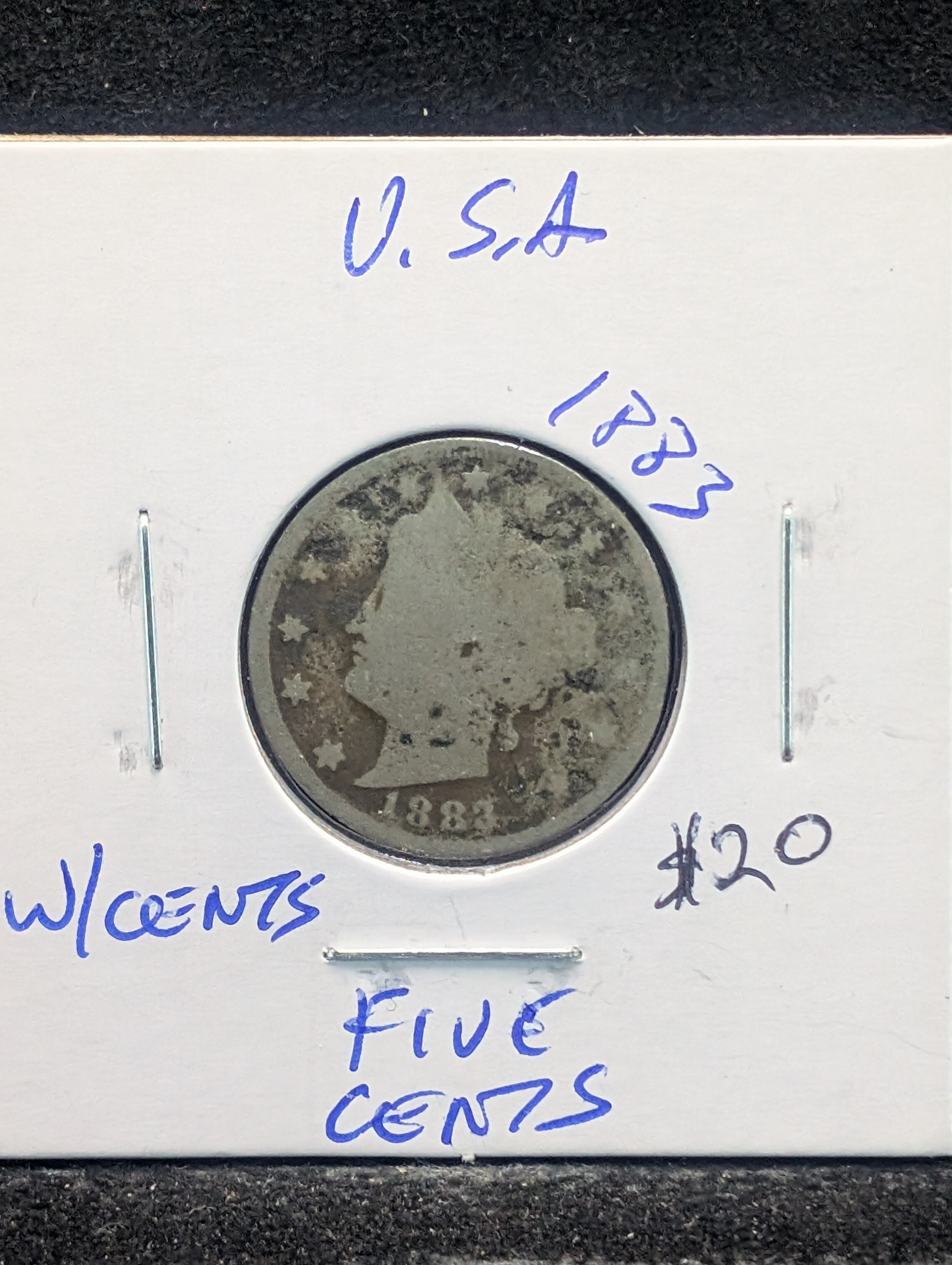 1883 w/Cents Liberty Head V Nickel - First Year! - Better Date!