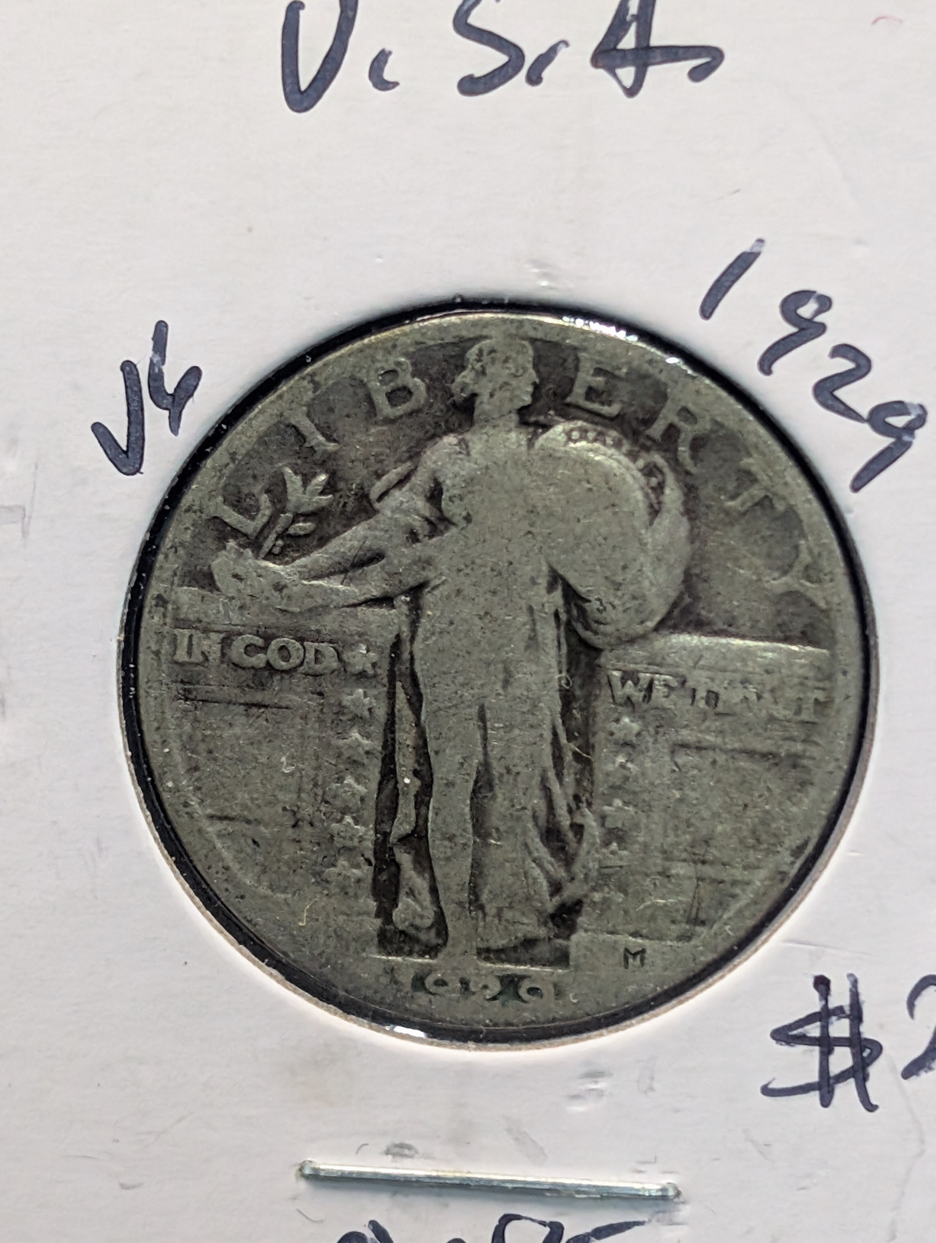 1929 90% Silver Standing Liberty Quarter - 97 Years Old!