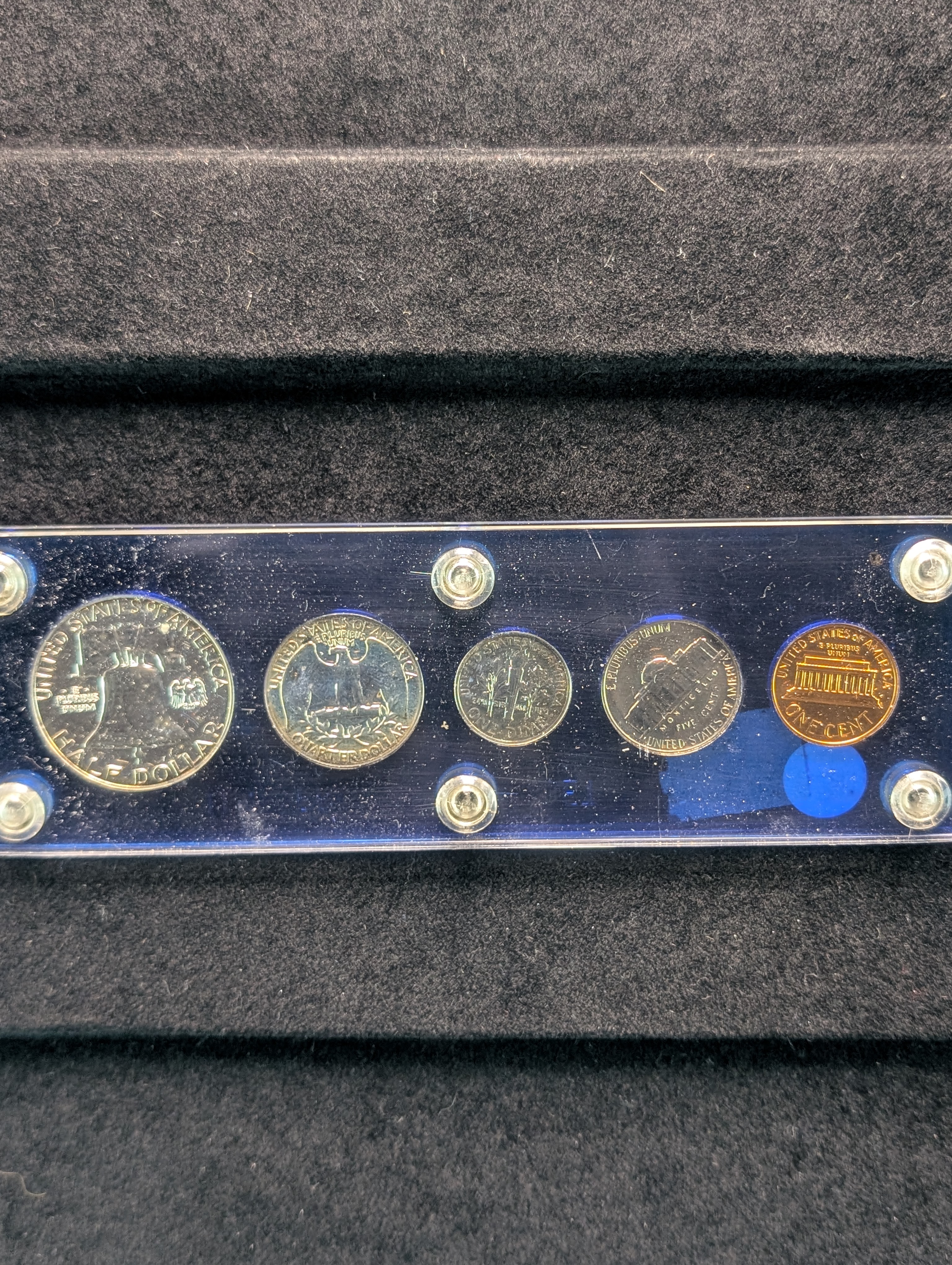 1962 U.S. Coin Year Set - Includes Three 90% Silver Coins, Franklin Half, Washington Quarter & Roosevelt Dime!