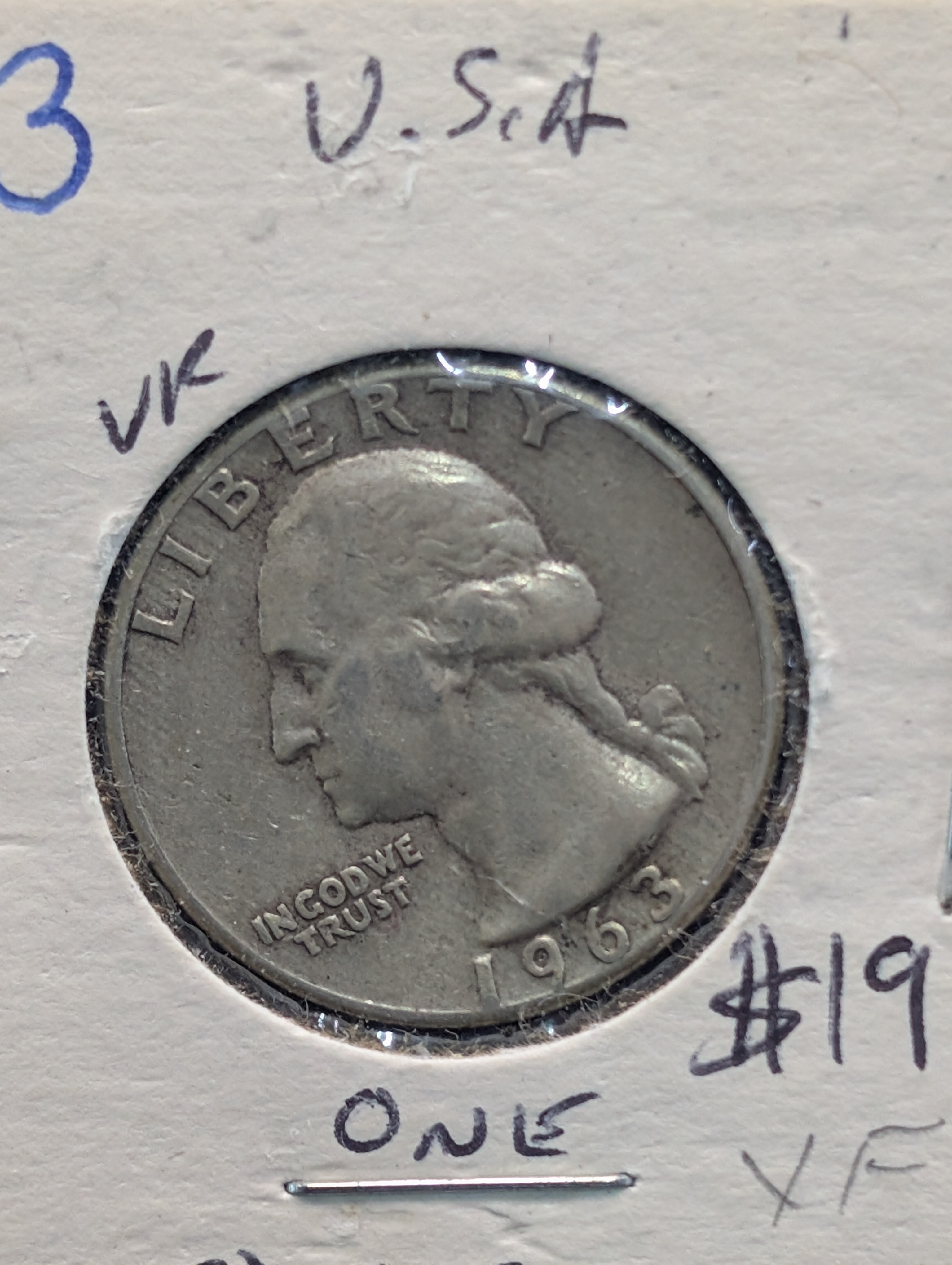 1963-P 90% Silver Washington Quarter
