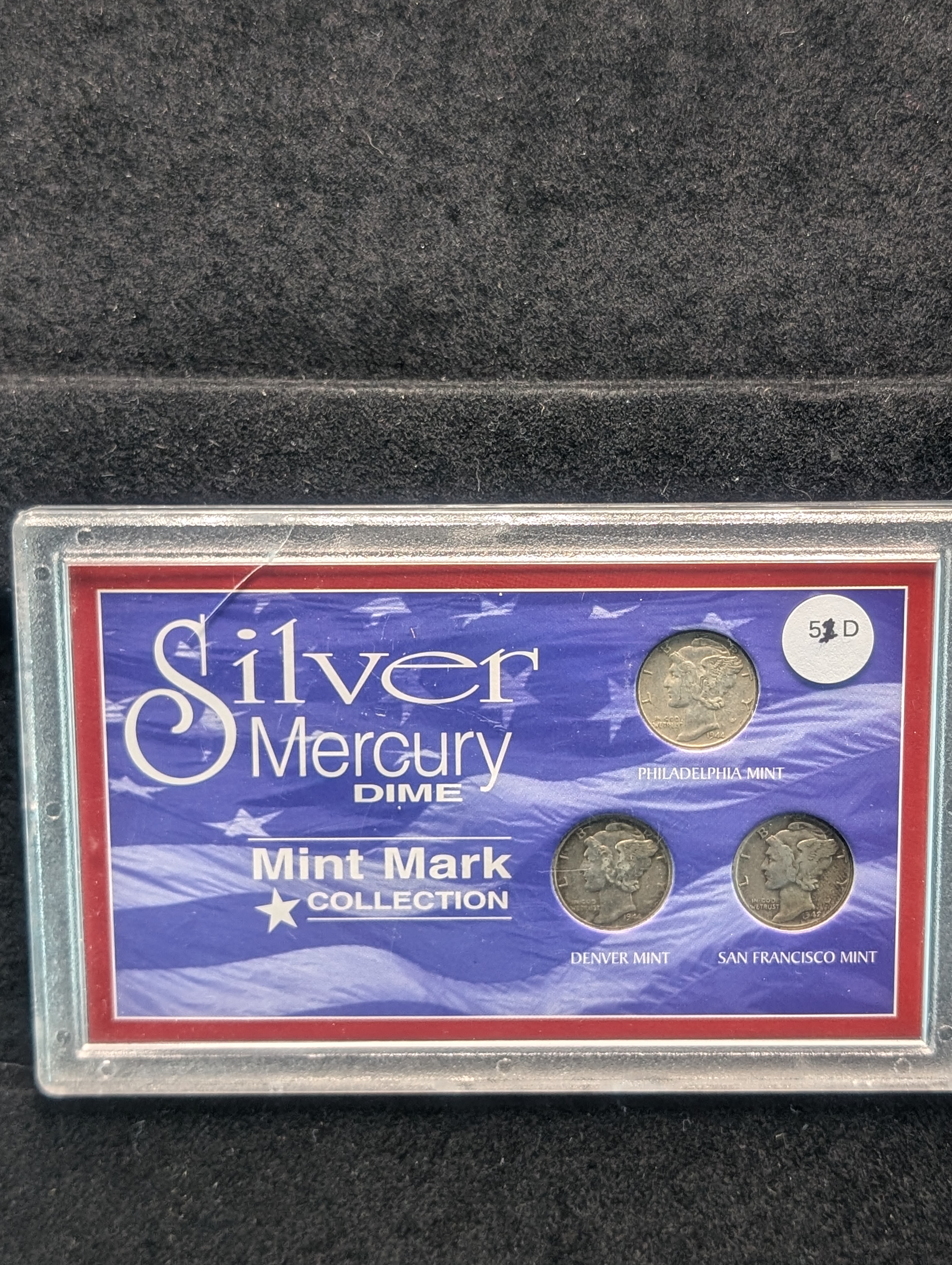 (3) 90% Silver Mercury Dimes - 1944-P, 1944-D, & 1942-S - All Three Mint Marks!