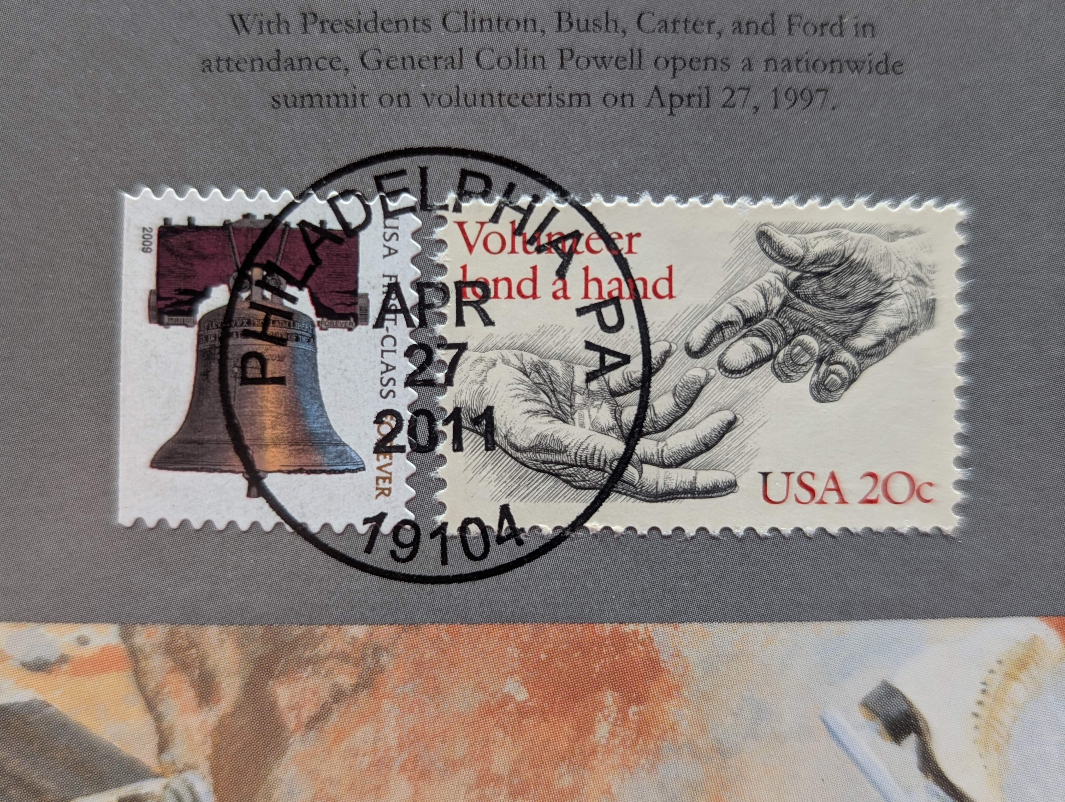 1997 P & D Uncirculated U.S. Postal Commemorative Society Coin & Stamp Panel