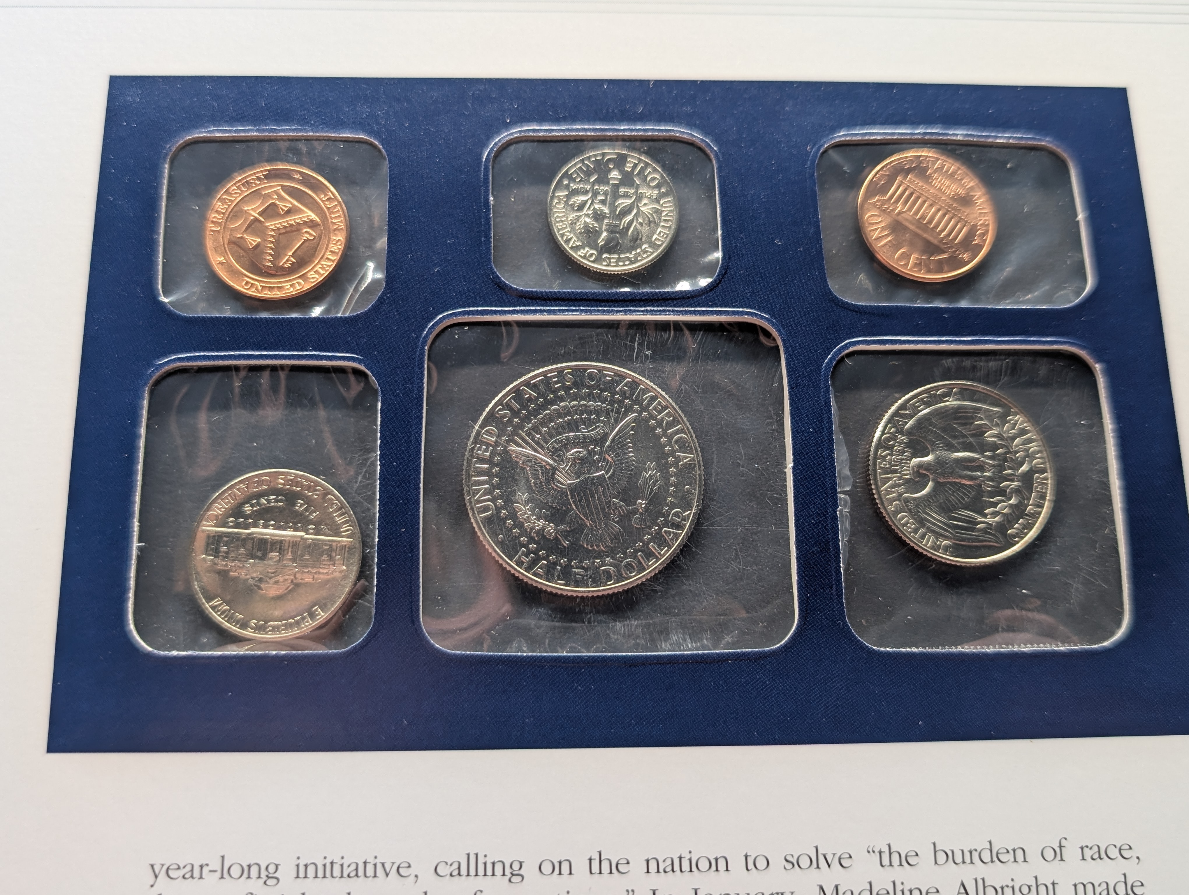 1997 P & D Uncirculated U.S. Postal Commemorative Society Coin & Stamp Panel