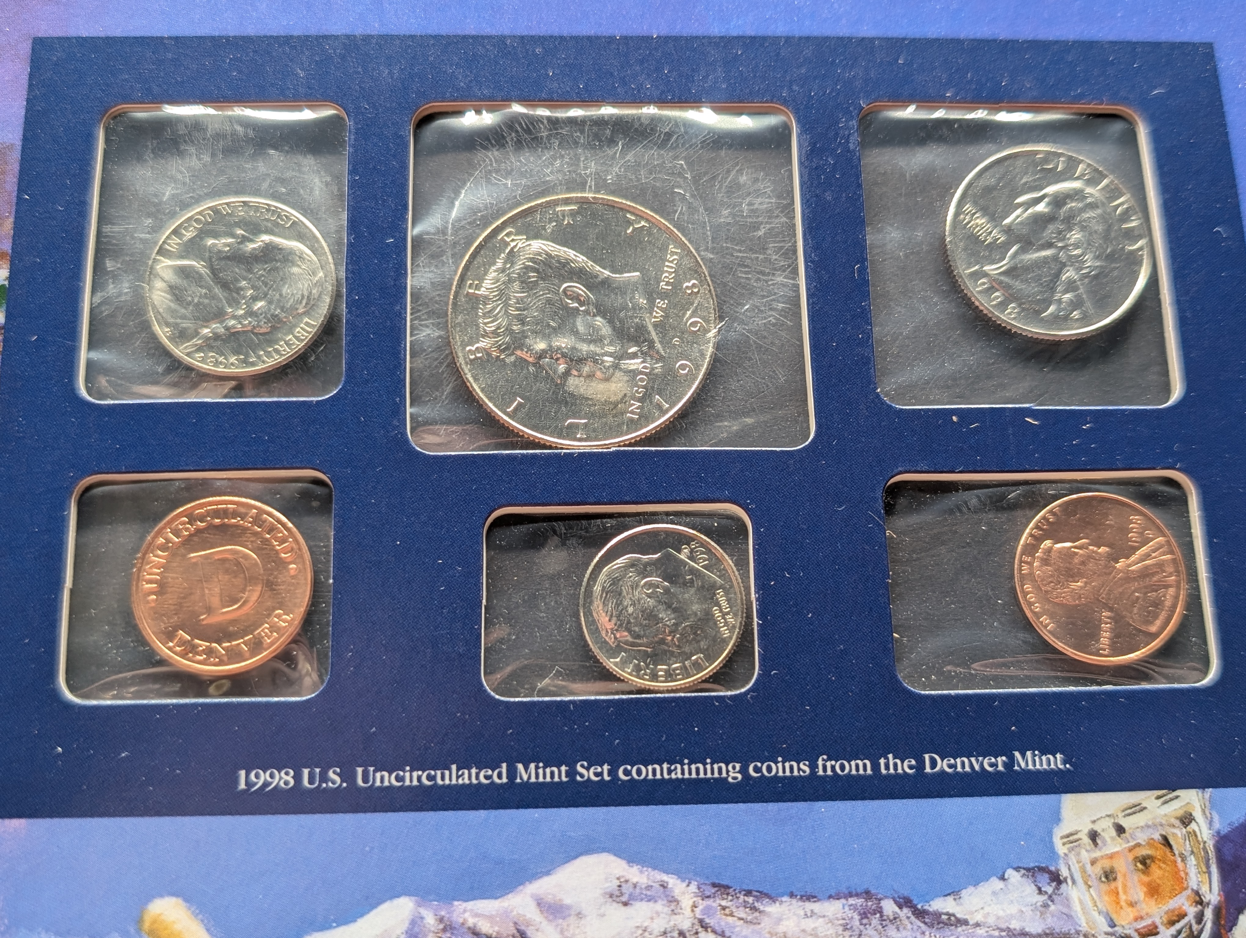 1998 P & D Uncirculated U.S. Postal Commemorative Society Coin & Stamp Panel