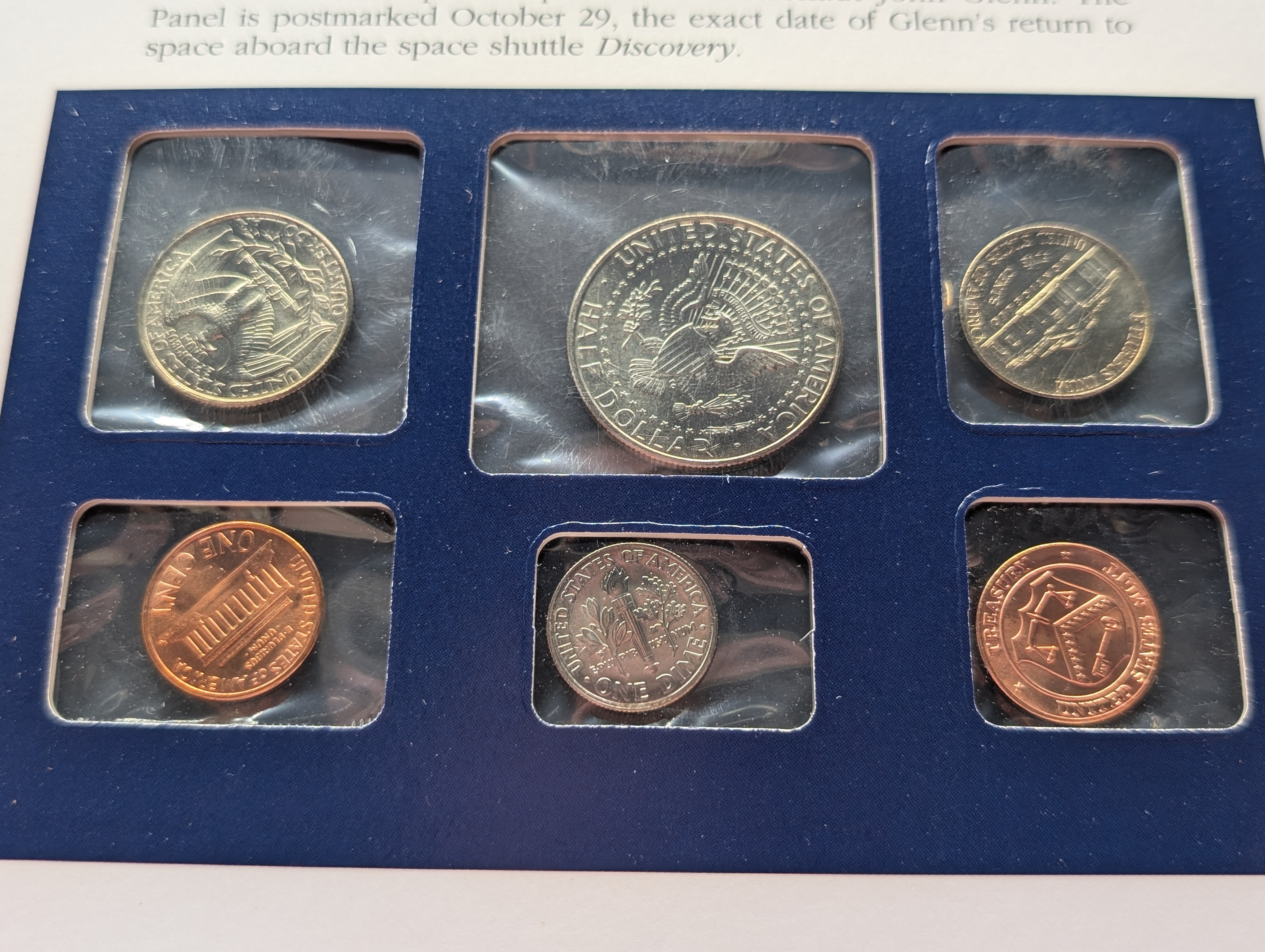 1998 P & D Uncirculated U.S. Postal Commemorative Society Coin & Stamp Panel